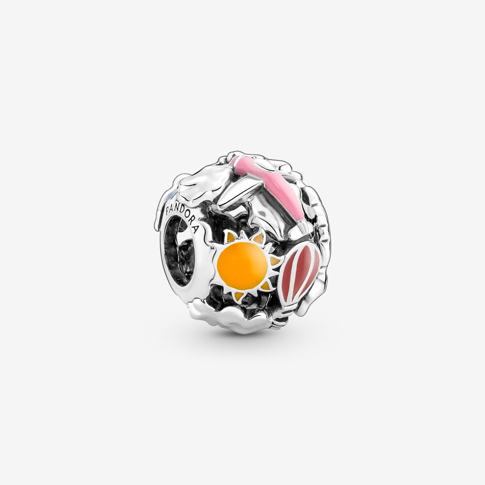 charm de viaje y cielo con arcoíris de pandora fly away 791695c01