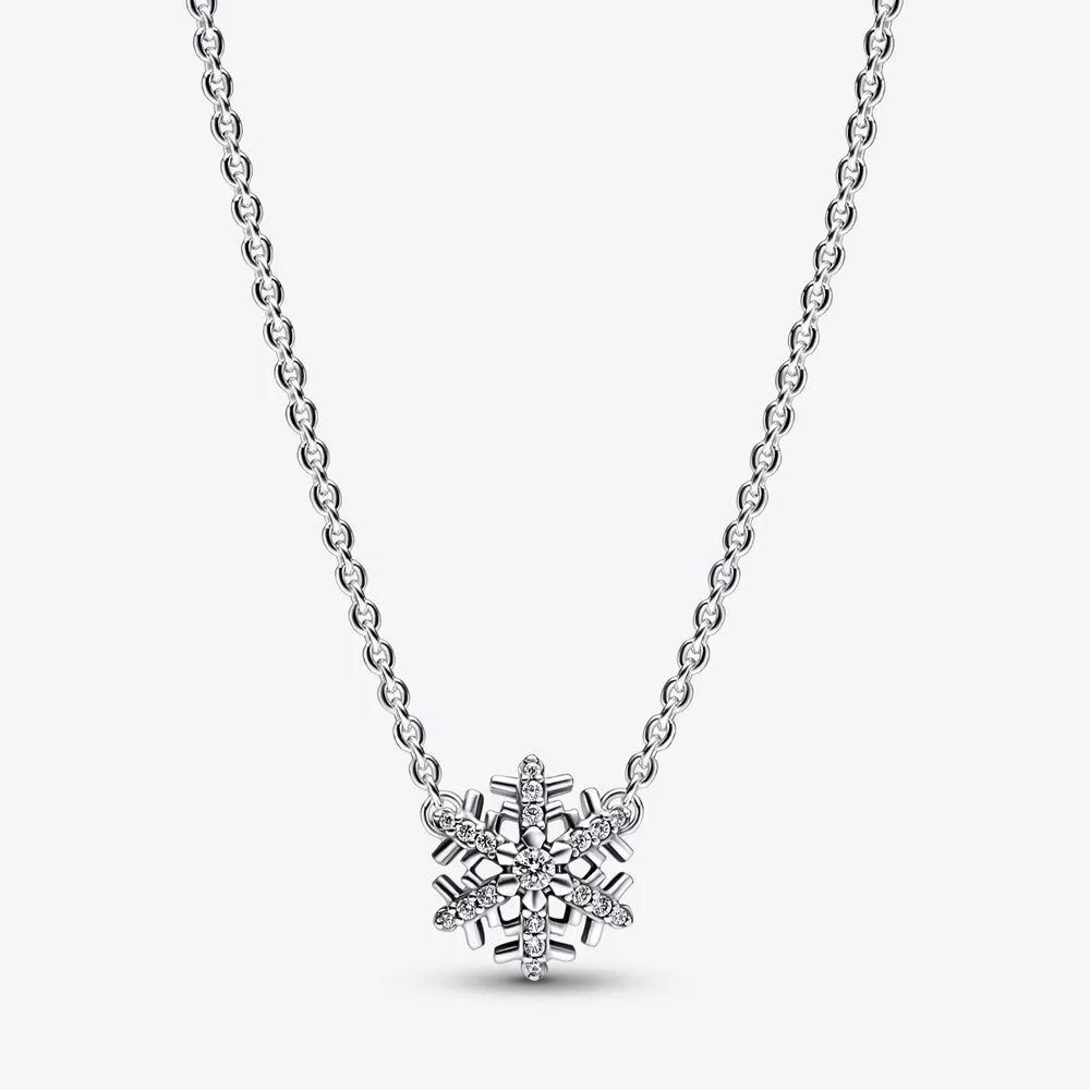 collar con colgante de copo de nieve brillante de pandora 392371c01