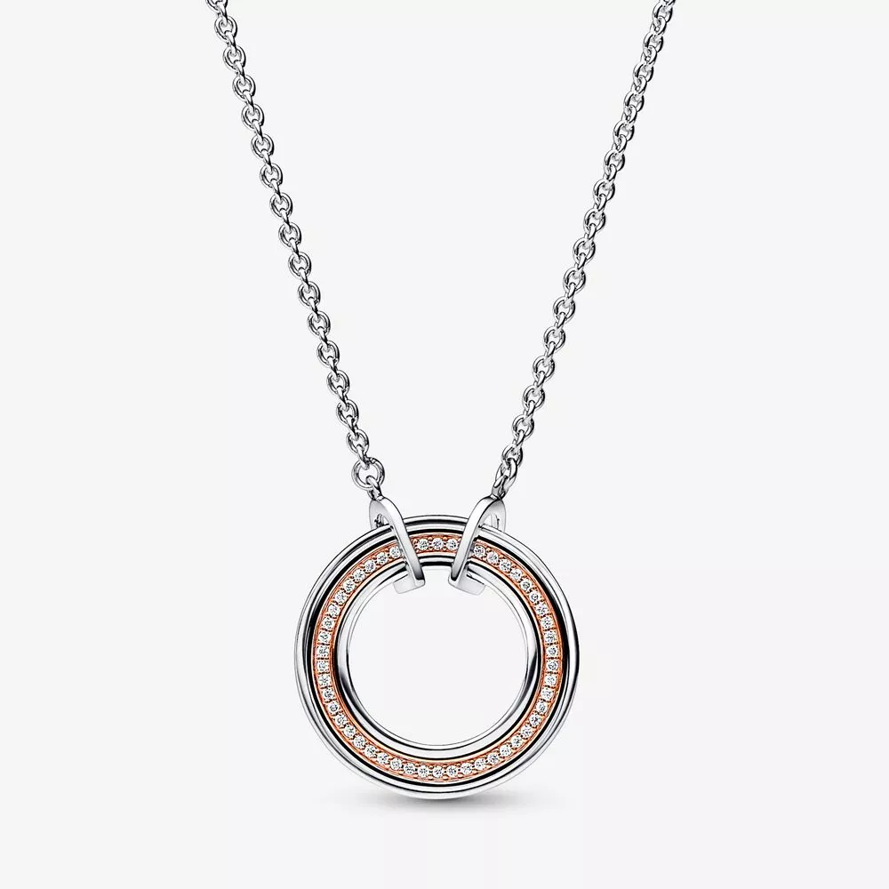 collar con logo y pavé en dos tonos de pandora signature 382772c01