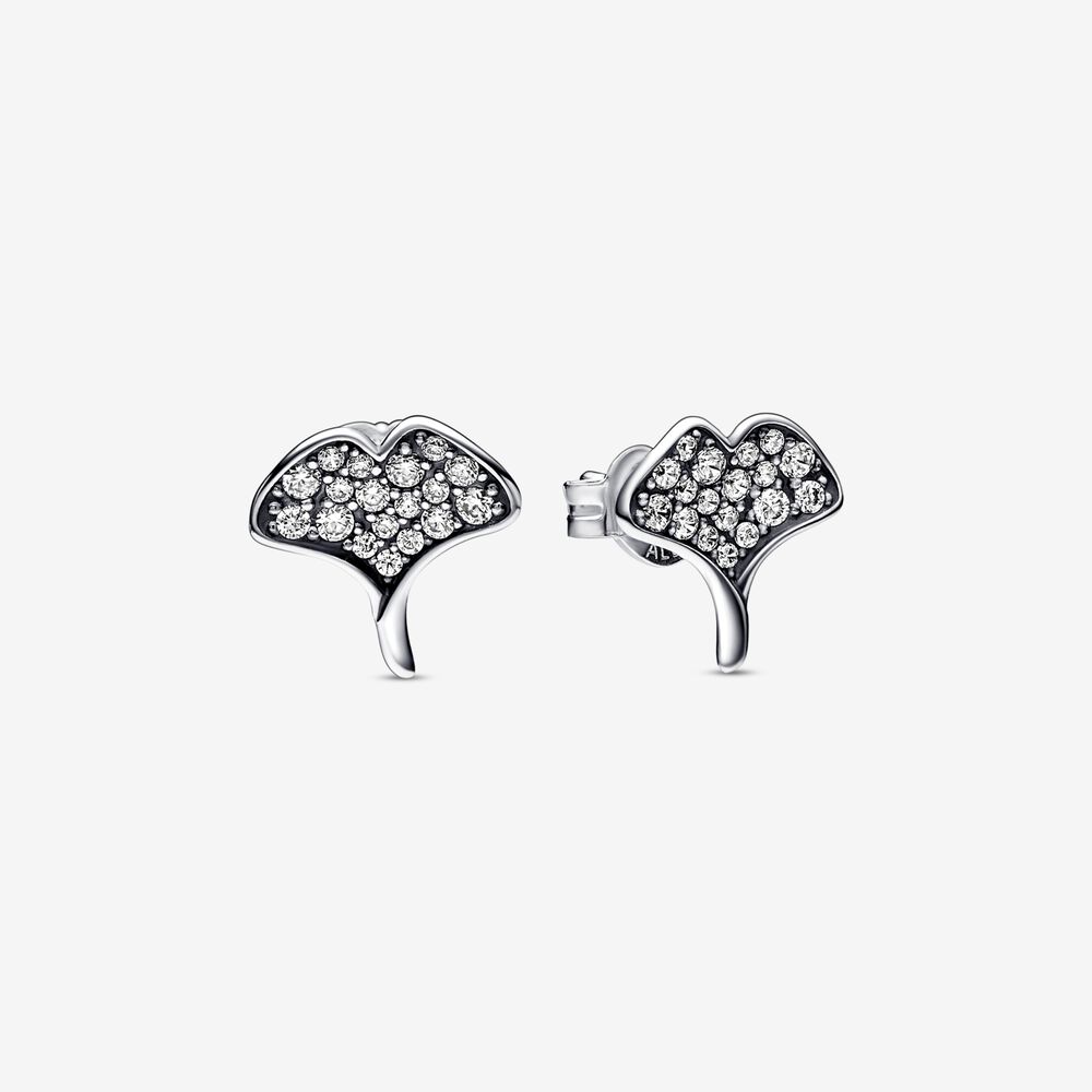 pendientes de botón de plata de ley pandora ginkgo 292439c01