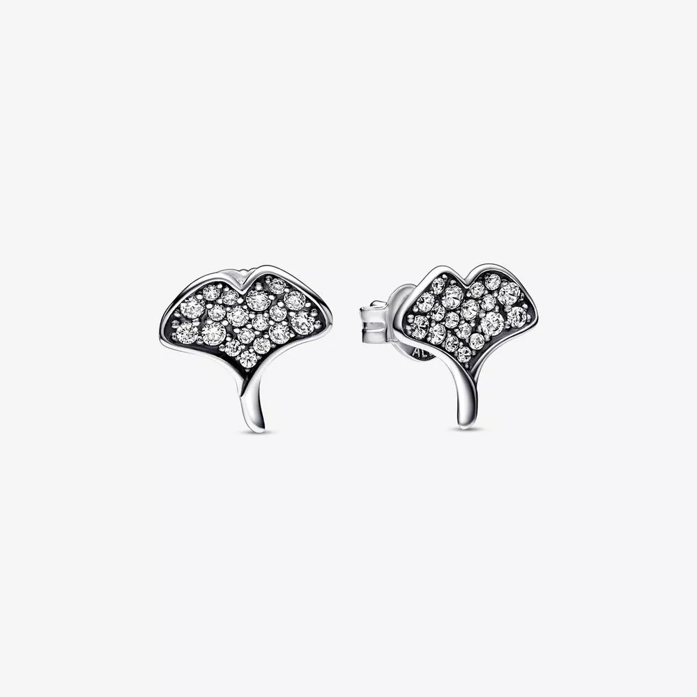 pendientes de botón de plata de ley pandora ginkgo 292439c01