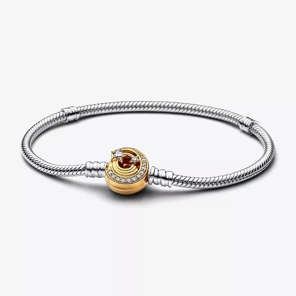 pulsera de cadena de serpiente con cierre de estrella fugaz pandora moments 562205c01