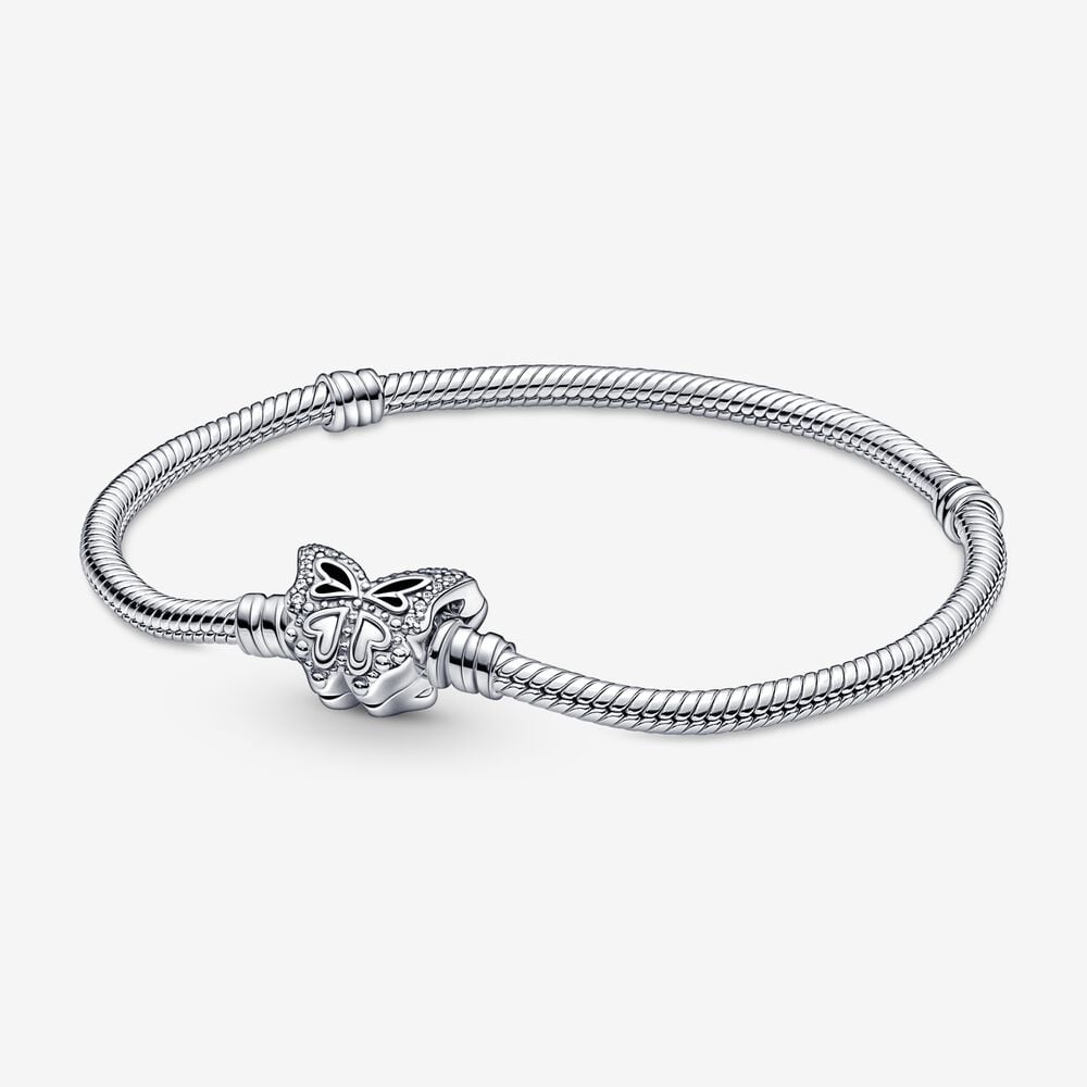 pulsera de cadena de serpiente con cierre de mariposa pandora moments 590782c01