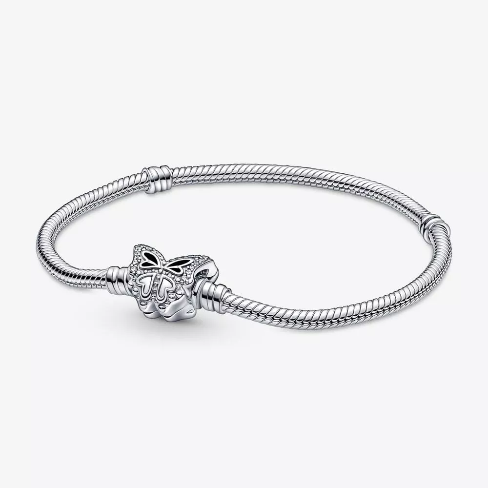 pulsera de cadena de serpiente con cierre de mariposa pandora moments 590782c01