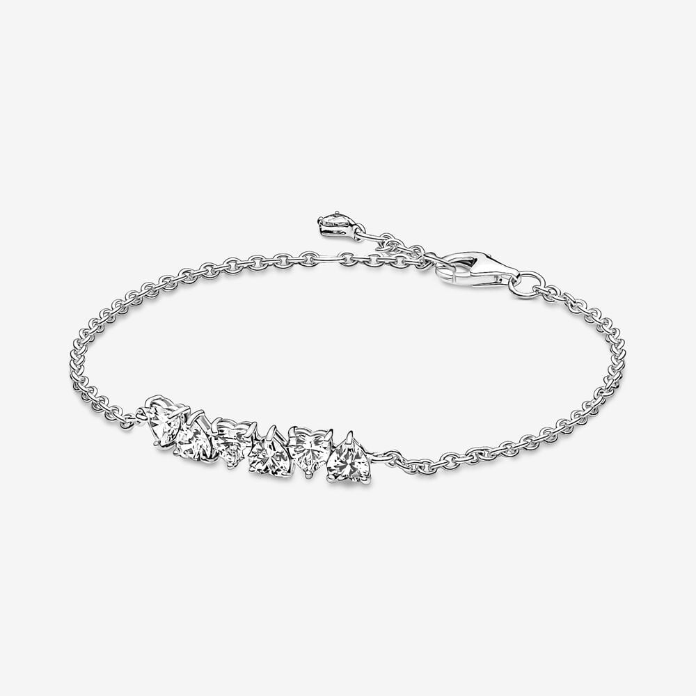 pulsera pandora con cadena de corazones brillantes y sin fin 591162c01