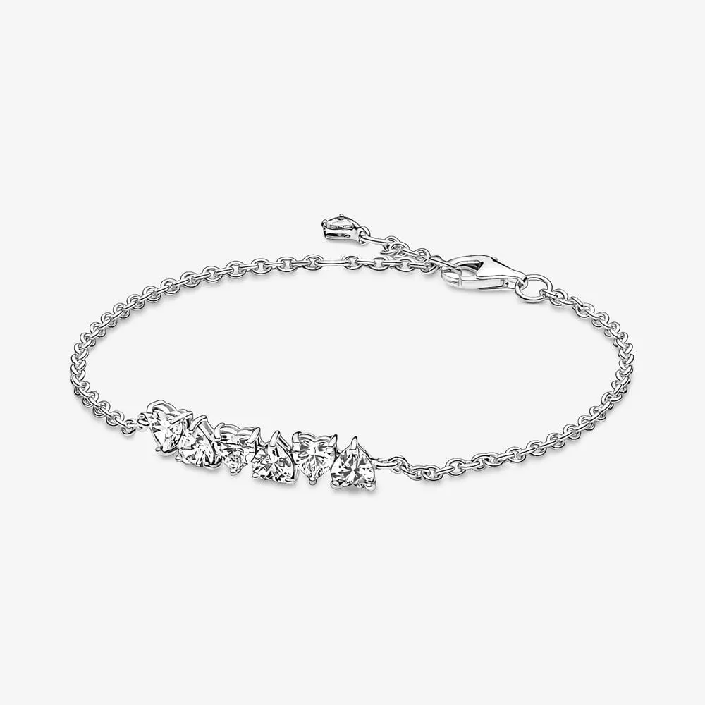 pulsera pandora con cadena de corazones brillantes y sin fin 591162c01