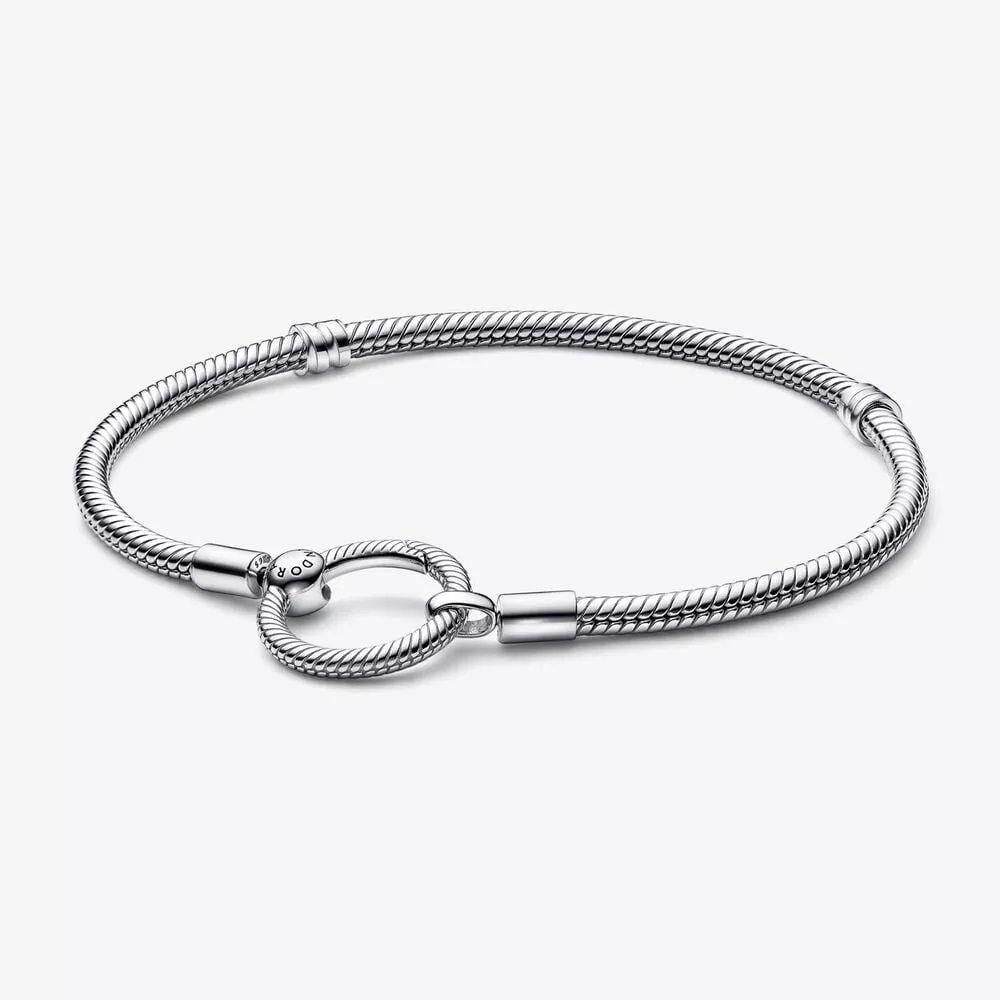 pulsera pandora moments con cierre de presión y cadena de serpiente 592242c00