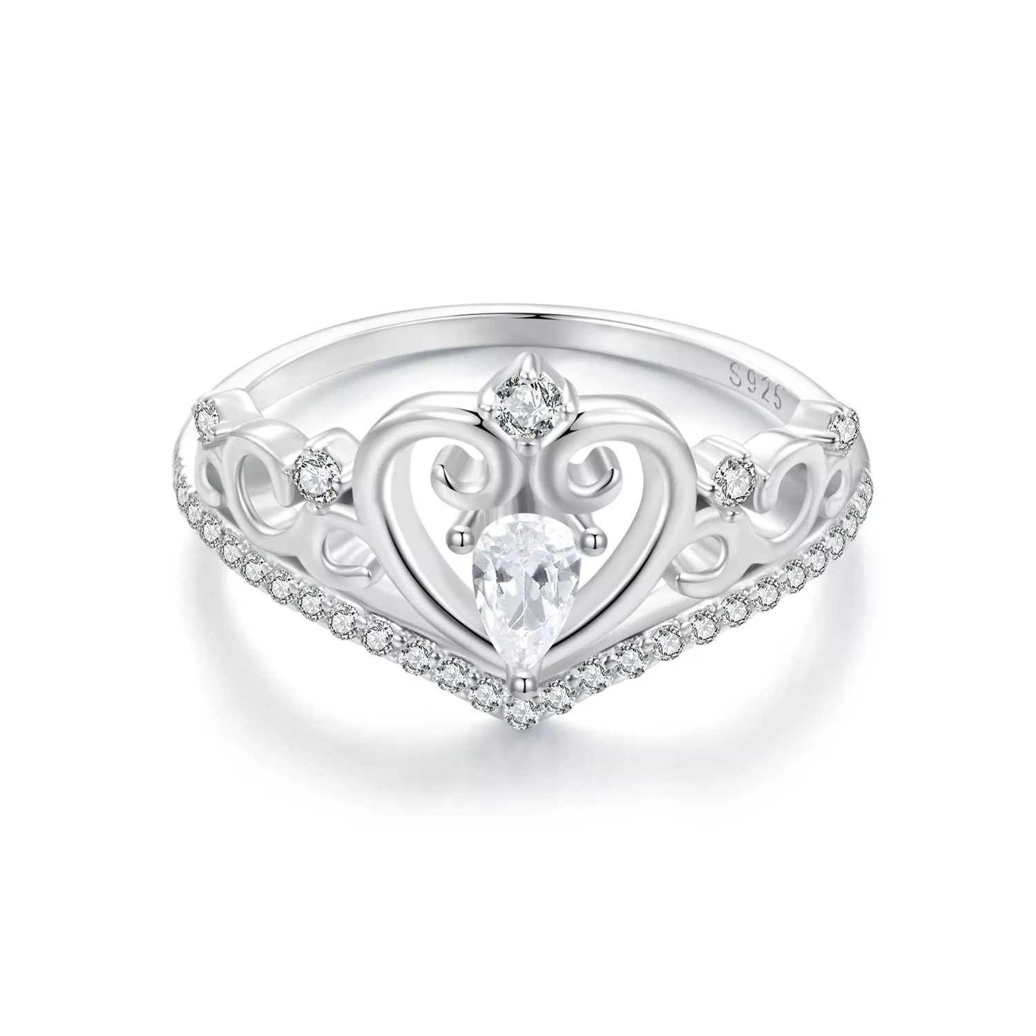 anillo con corona estilo pandora bsr511