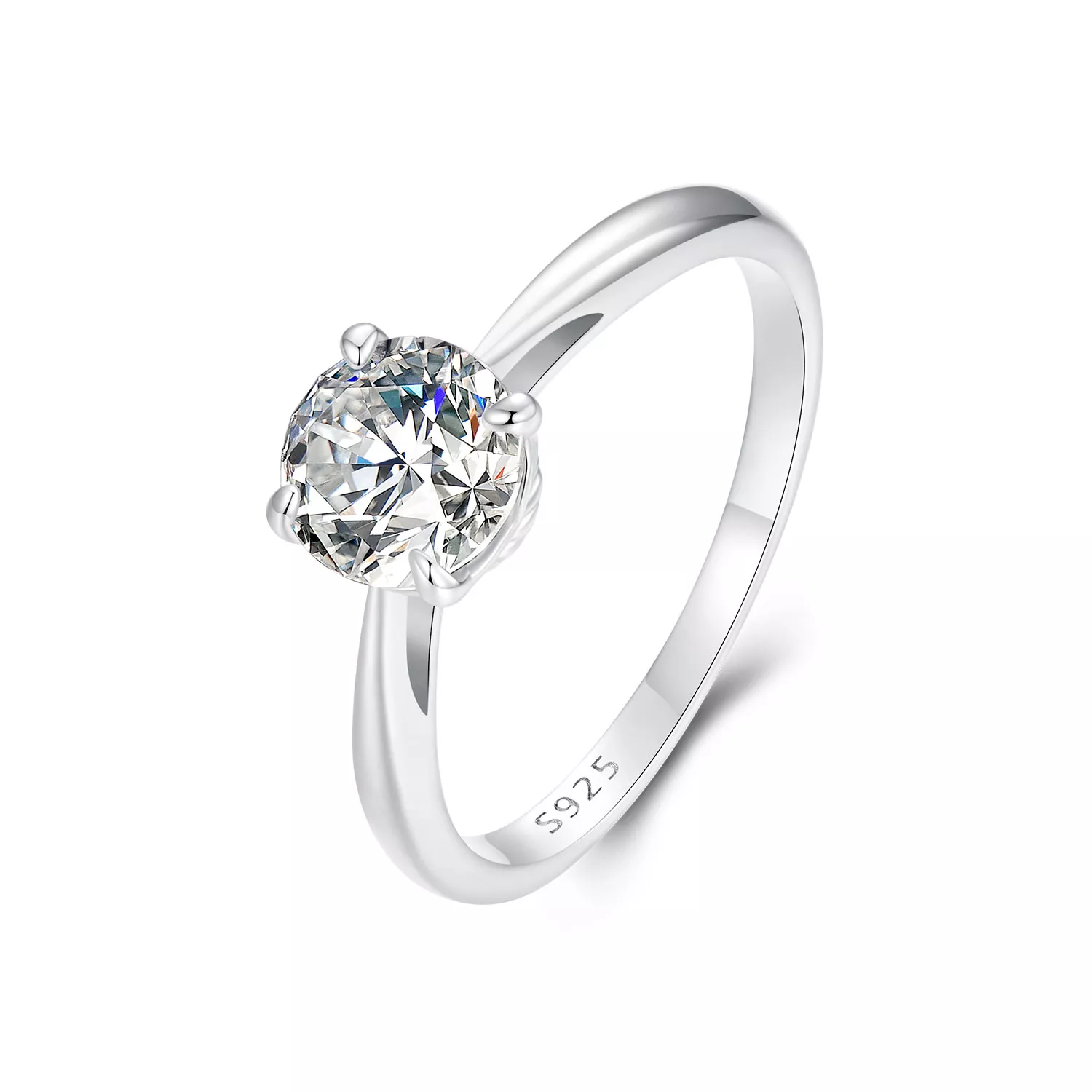 anillo de moissanita brillante de 1 ct estilo pandora un certificado msr044