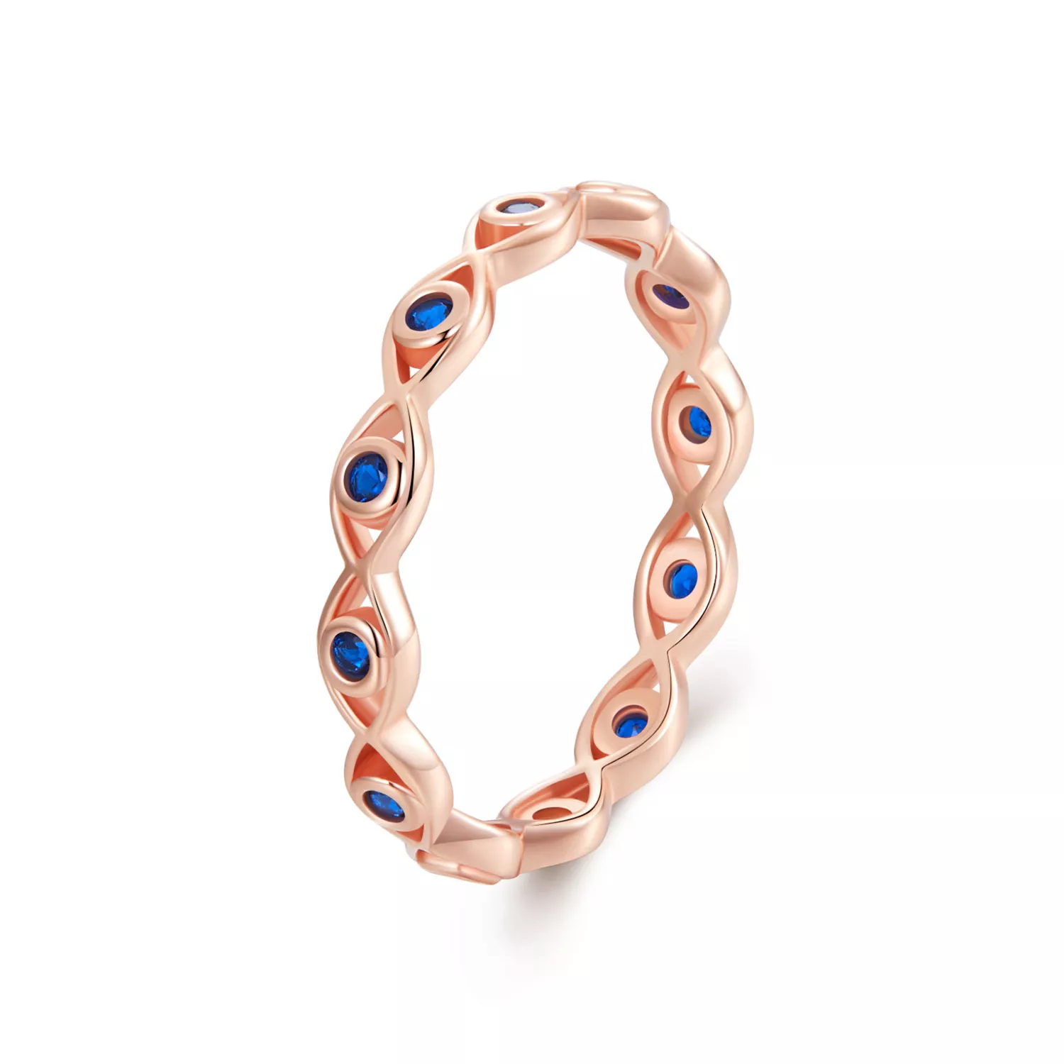 anillo de oro rosa con forma de ojo del diablo estilo pandora bsr212 c