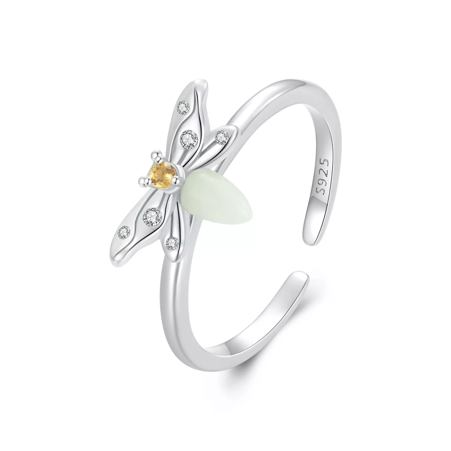 anillo luminoso con abeja estilo pandora bsr521 e
