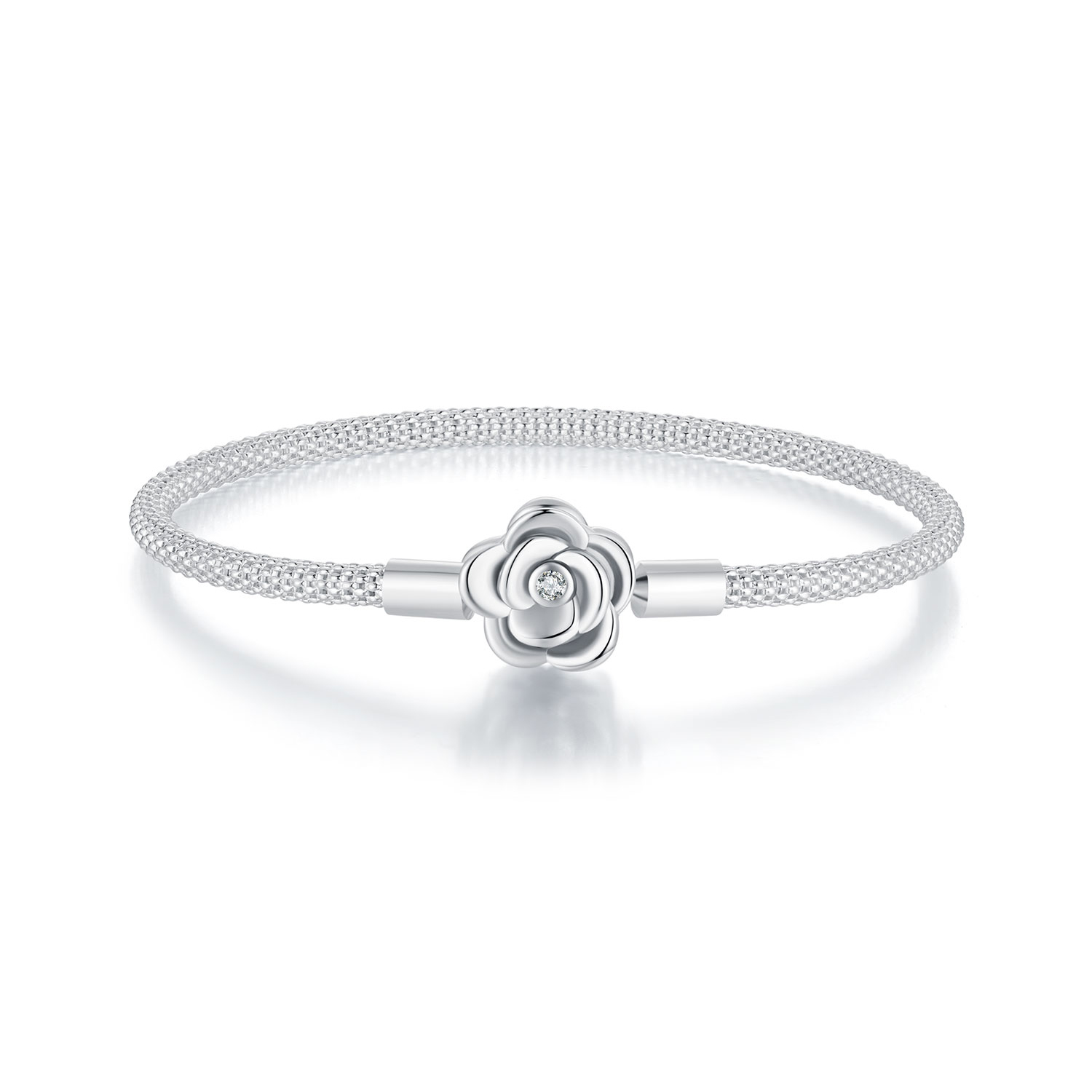 cadena con base de rosa estilo pandora scb266