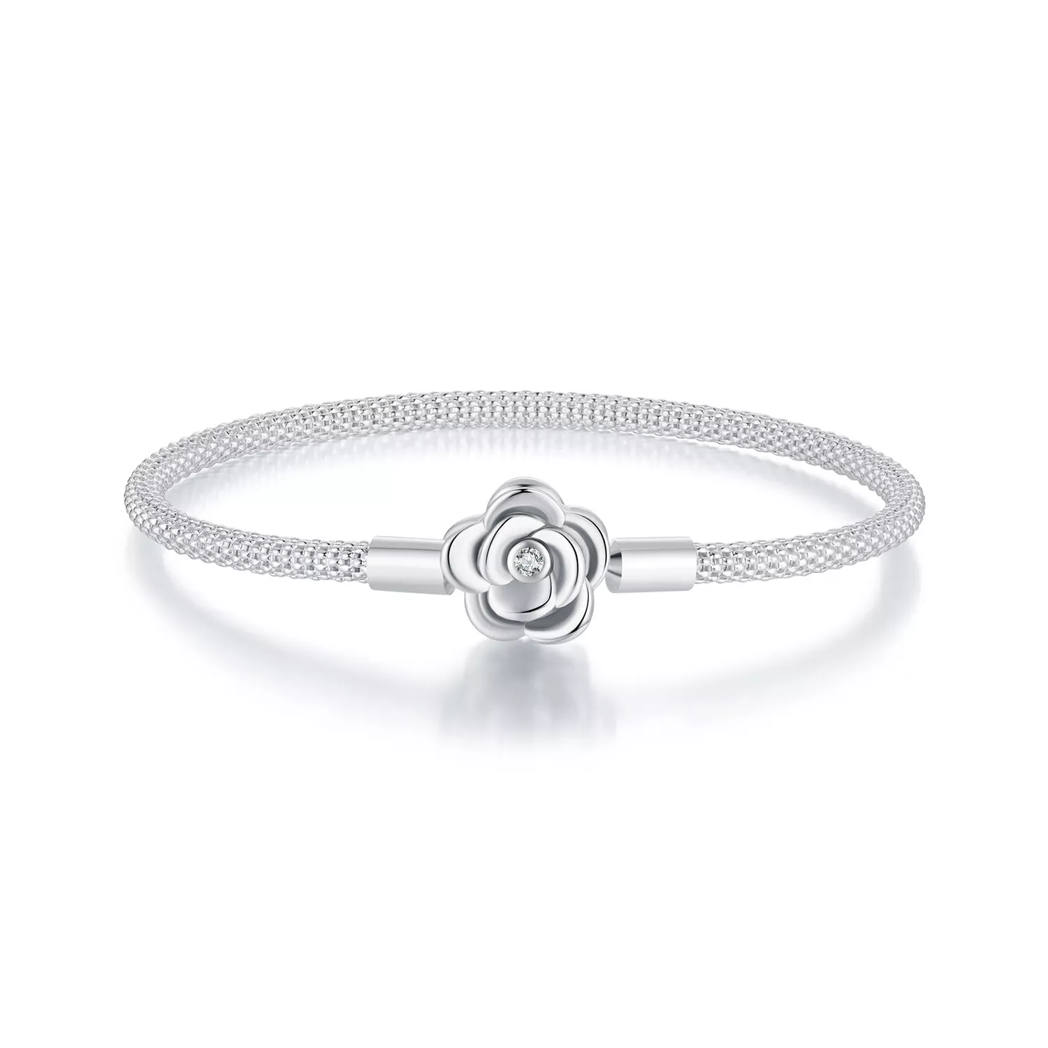 cadena con base de rosa estilo pandora scb266