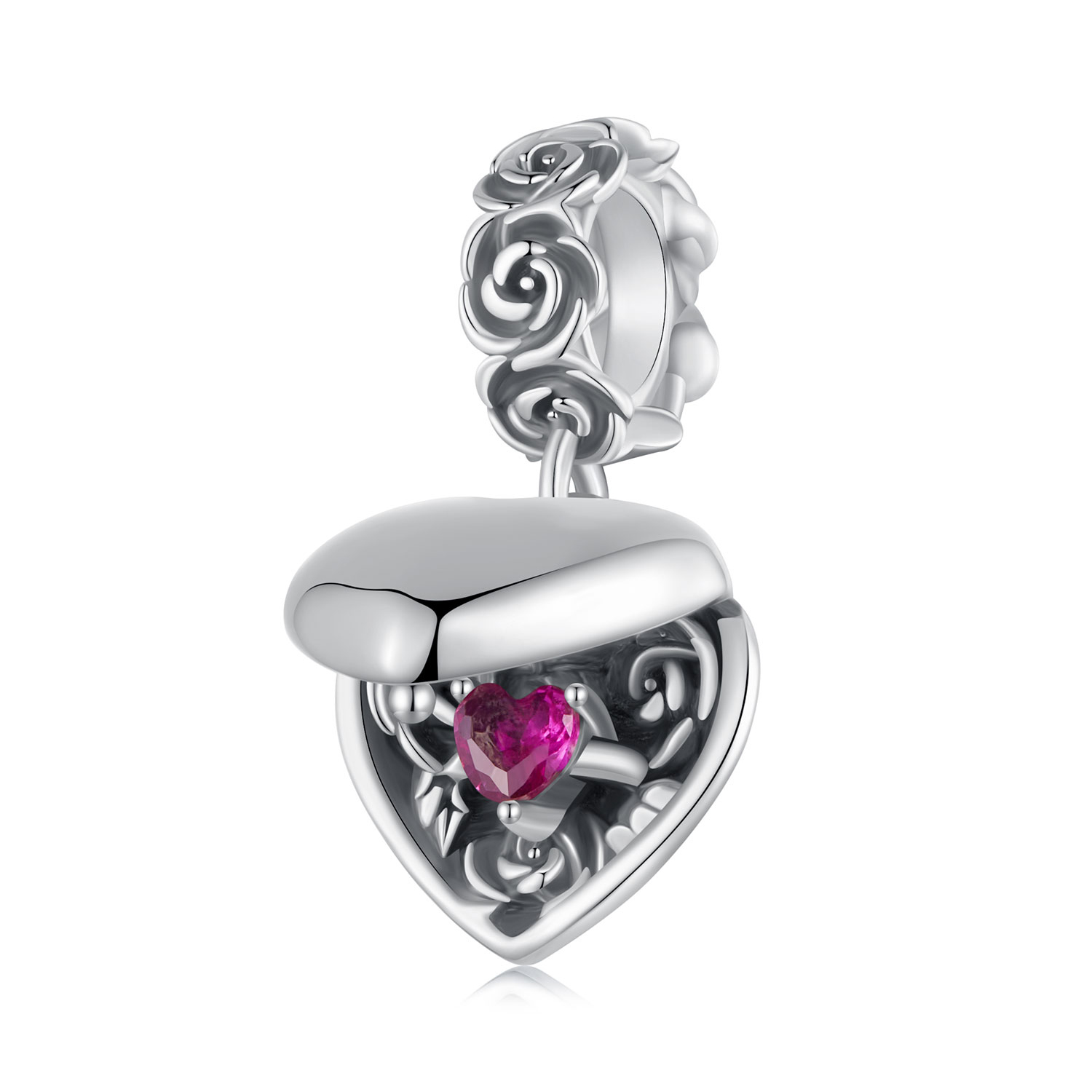 caja de propuesta romántica en forma de rosa estilo pandora scc2701