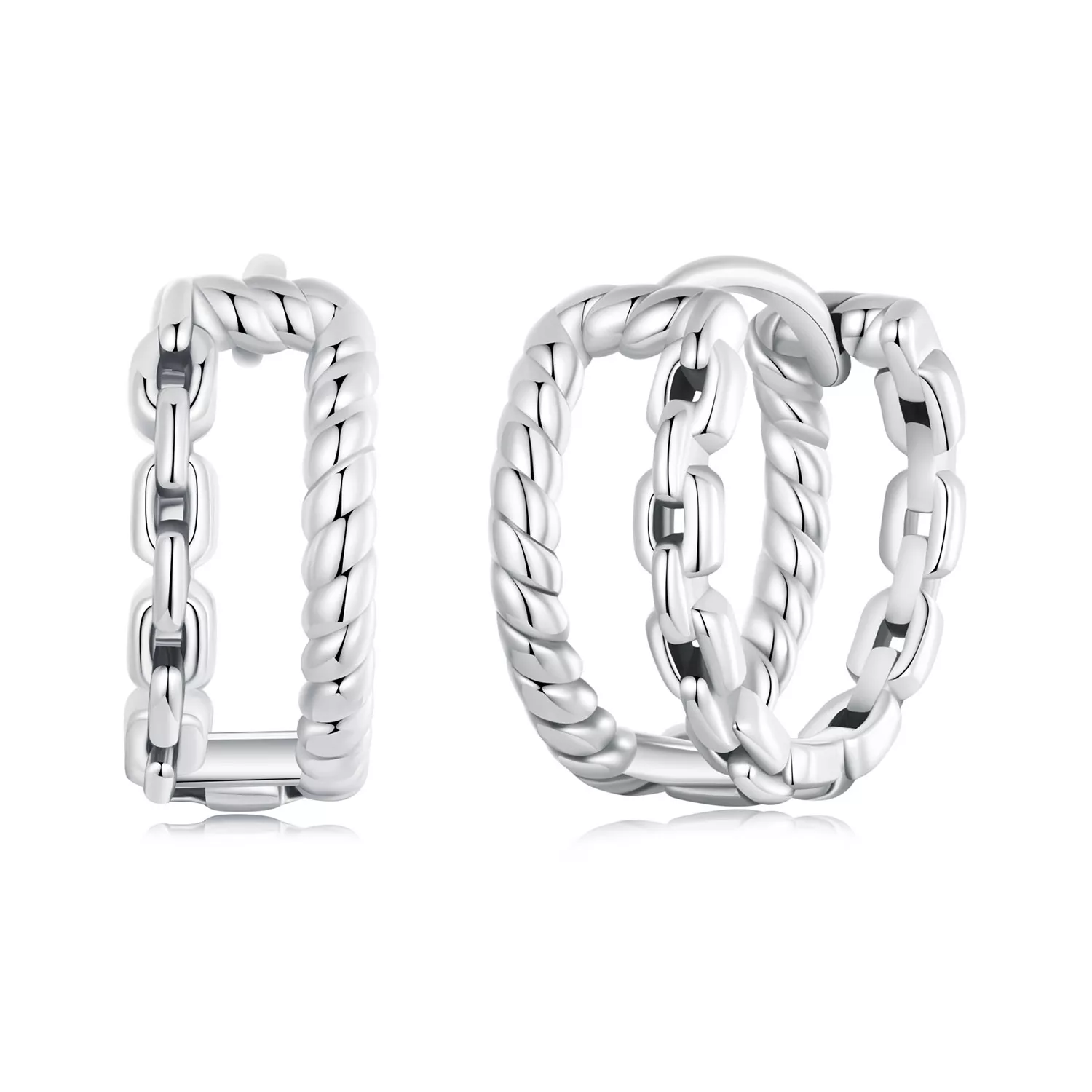 charm de hebilla de oreja de doble capa estilo pandora sce1702