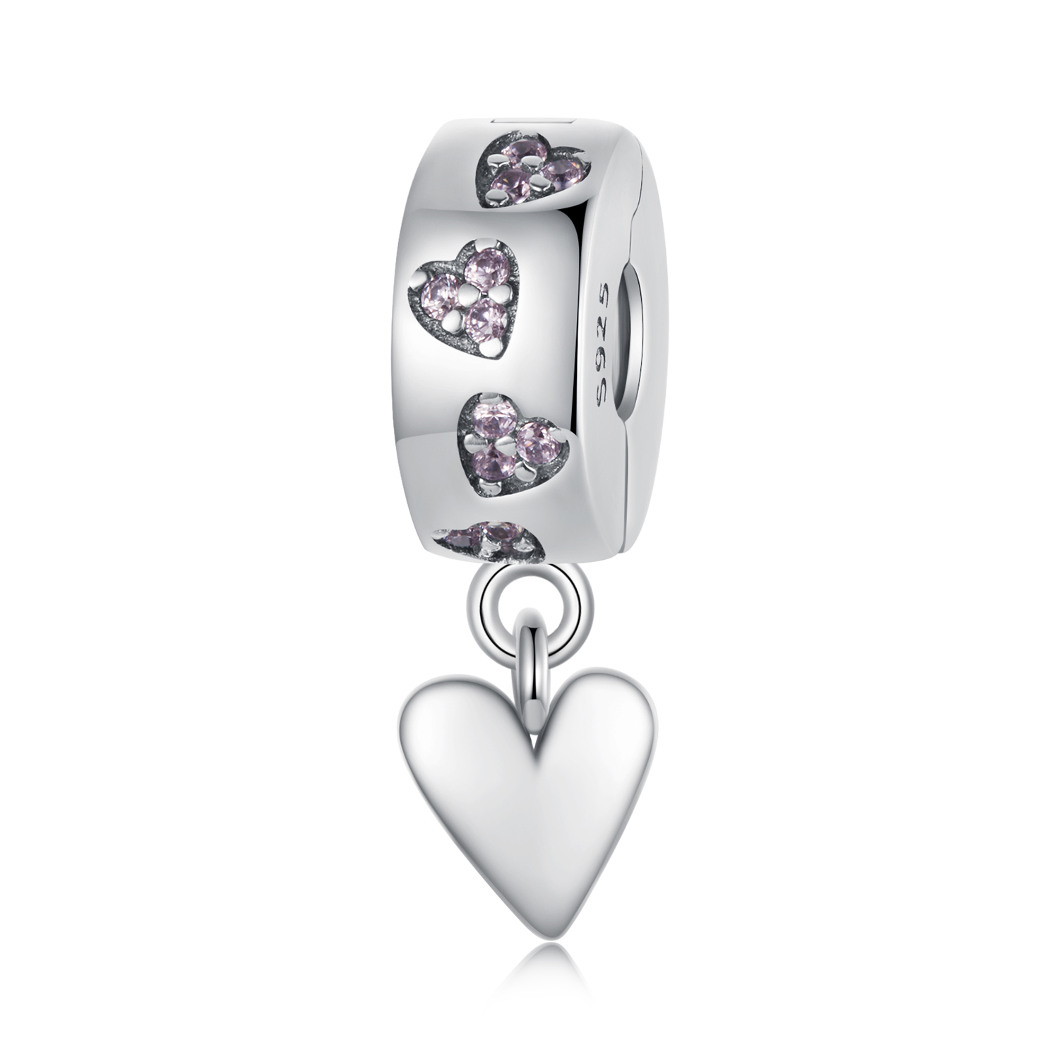 charm de hebilla de silicona con forma de corazón inteligente estilo pandora scc2694