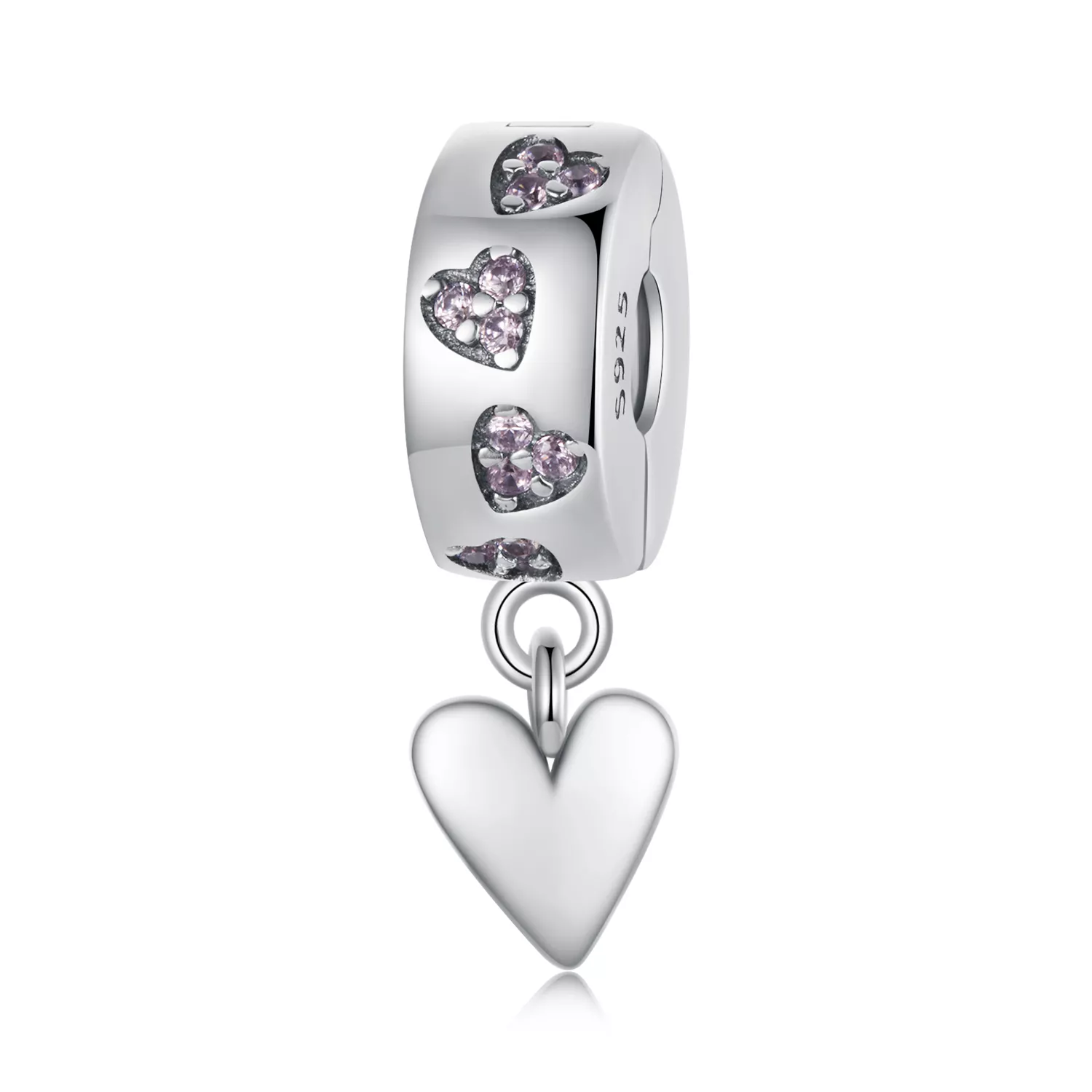 charm de hebilla de silicona con forma de corazón inteligente estilo pandora scc2694