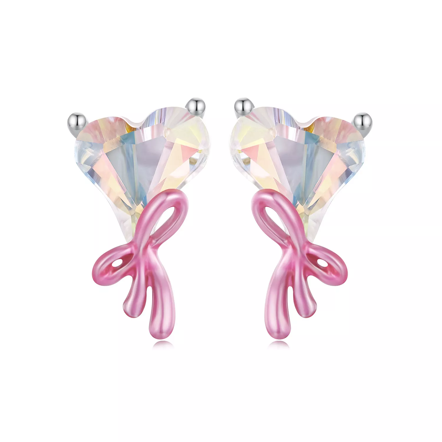 pendientes con lazo de amor estilo pandora sce1696