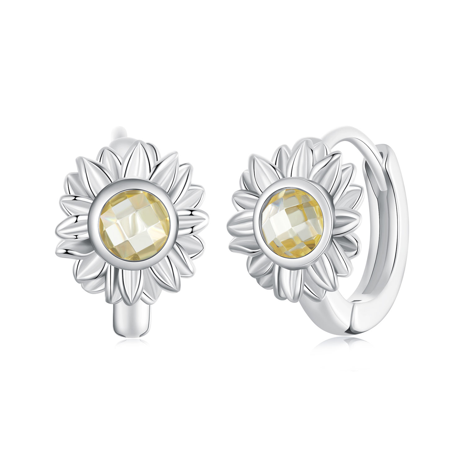 pendientes de girasol estilo pandora bse966