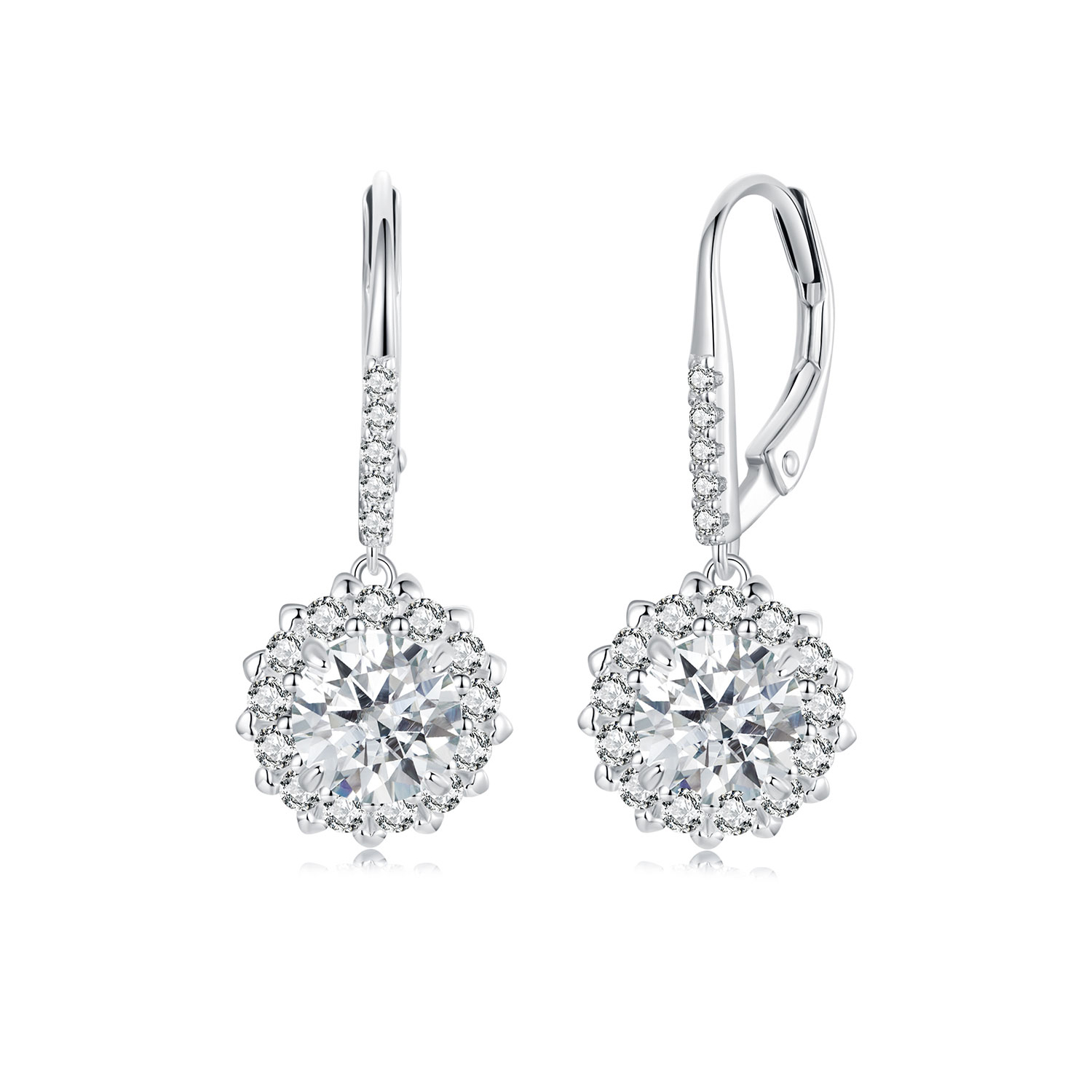 pendientes de moissanita brillante de 1 ct estilo pandora dos certificados mse046