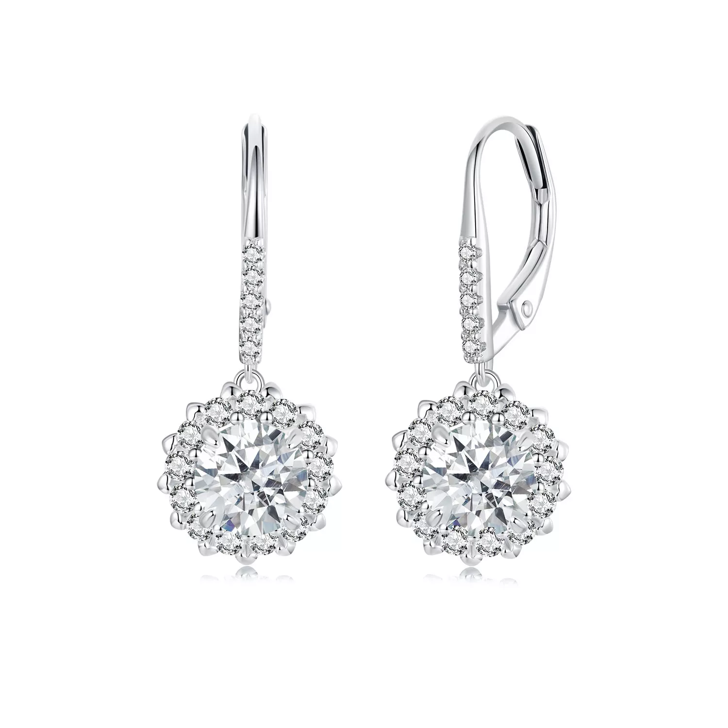 pendientes de moissanita brillante de 1 ct estilo pandora dos certificados mse046