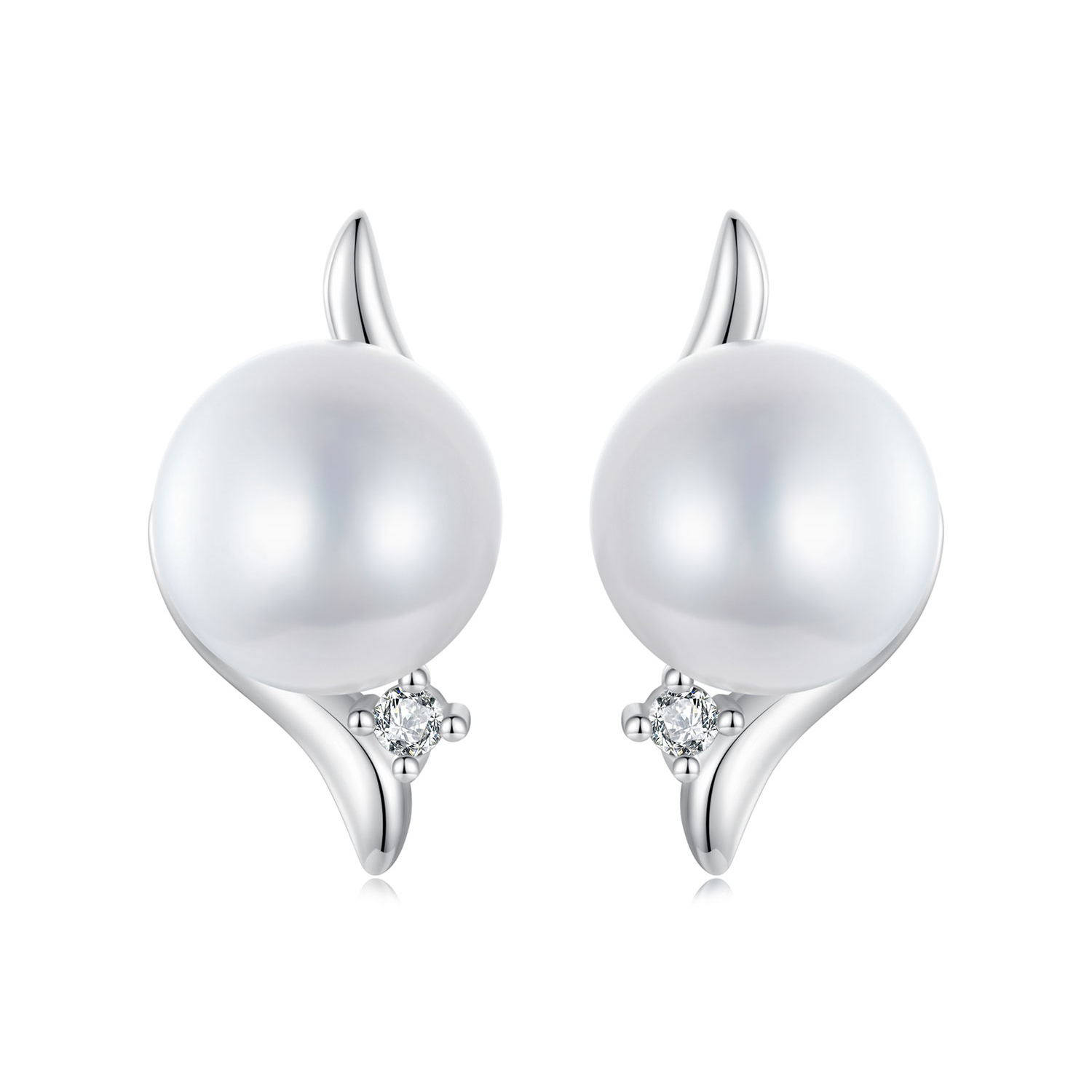 pendientes de perlas naturales estilo pandora bse961