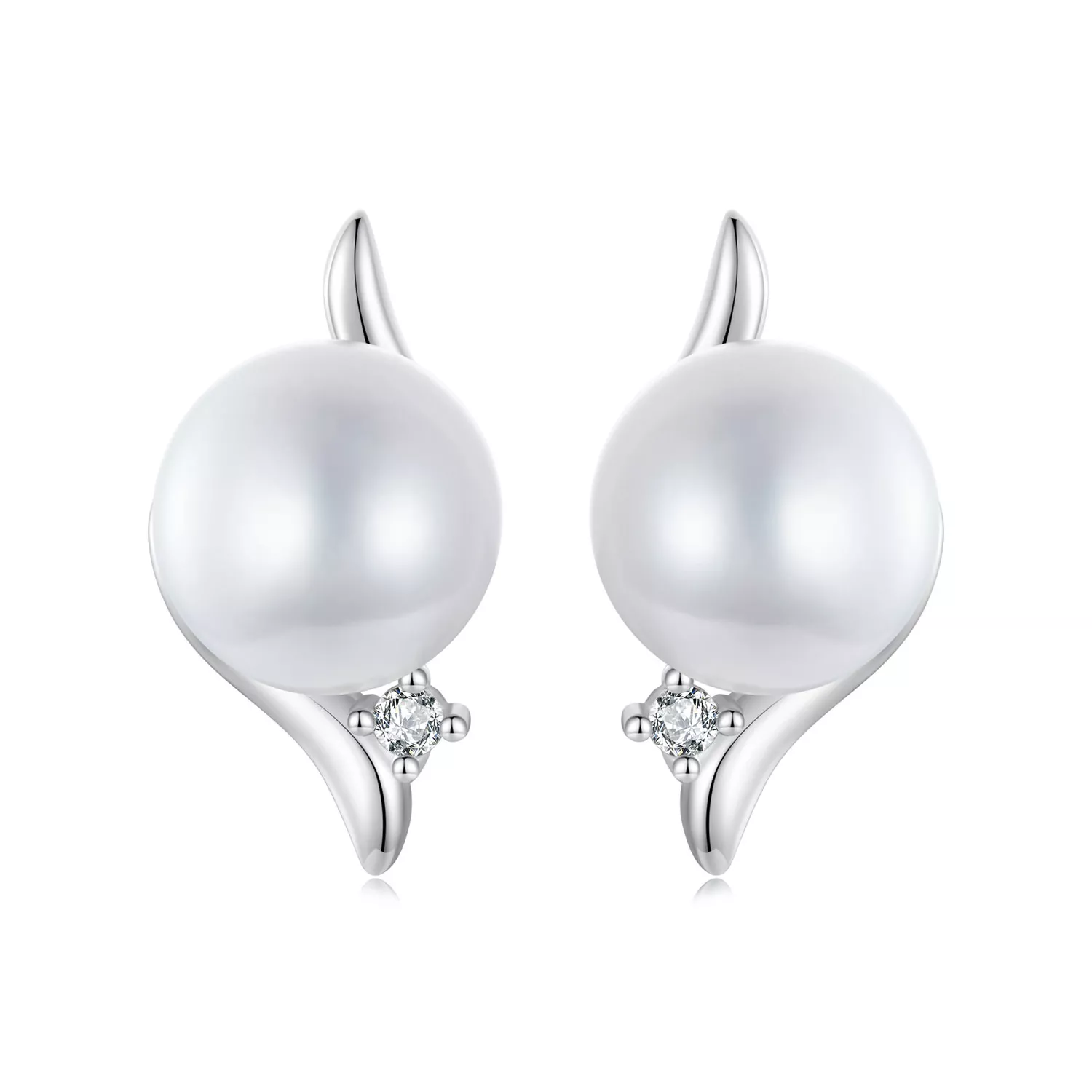 pendientes de perlas naturales estilo pandora bse961