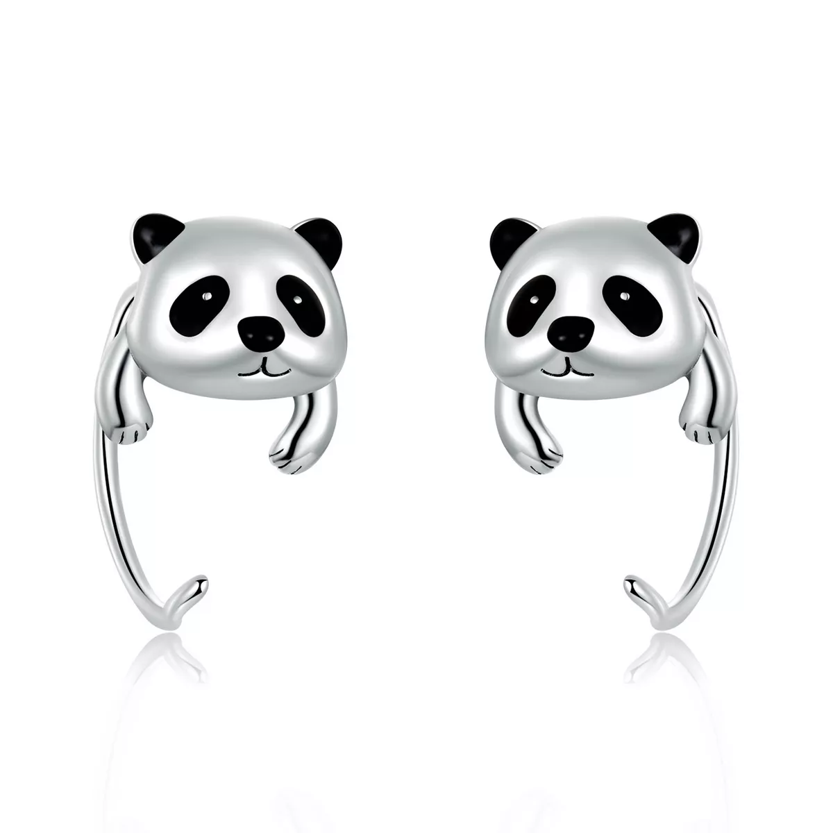 pendientes estilo pandora con forma de mini panda bse568