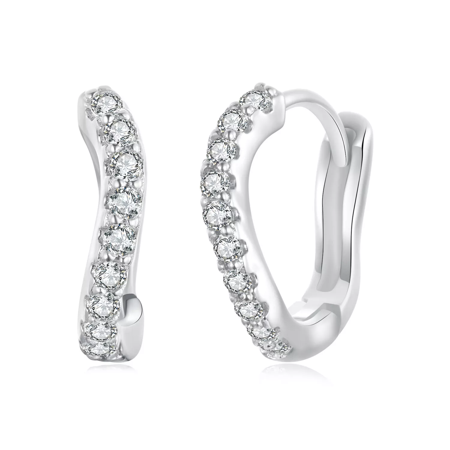 pendientes ondulados estilo pandora bse959