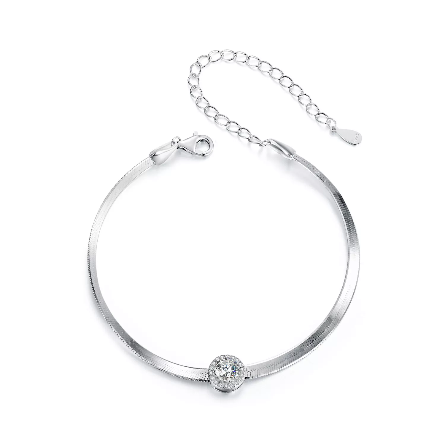 pulsera de hueso de serpiente con moissanita de 05 ct estilo pandora un certificado msb011