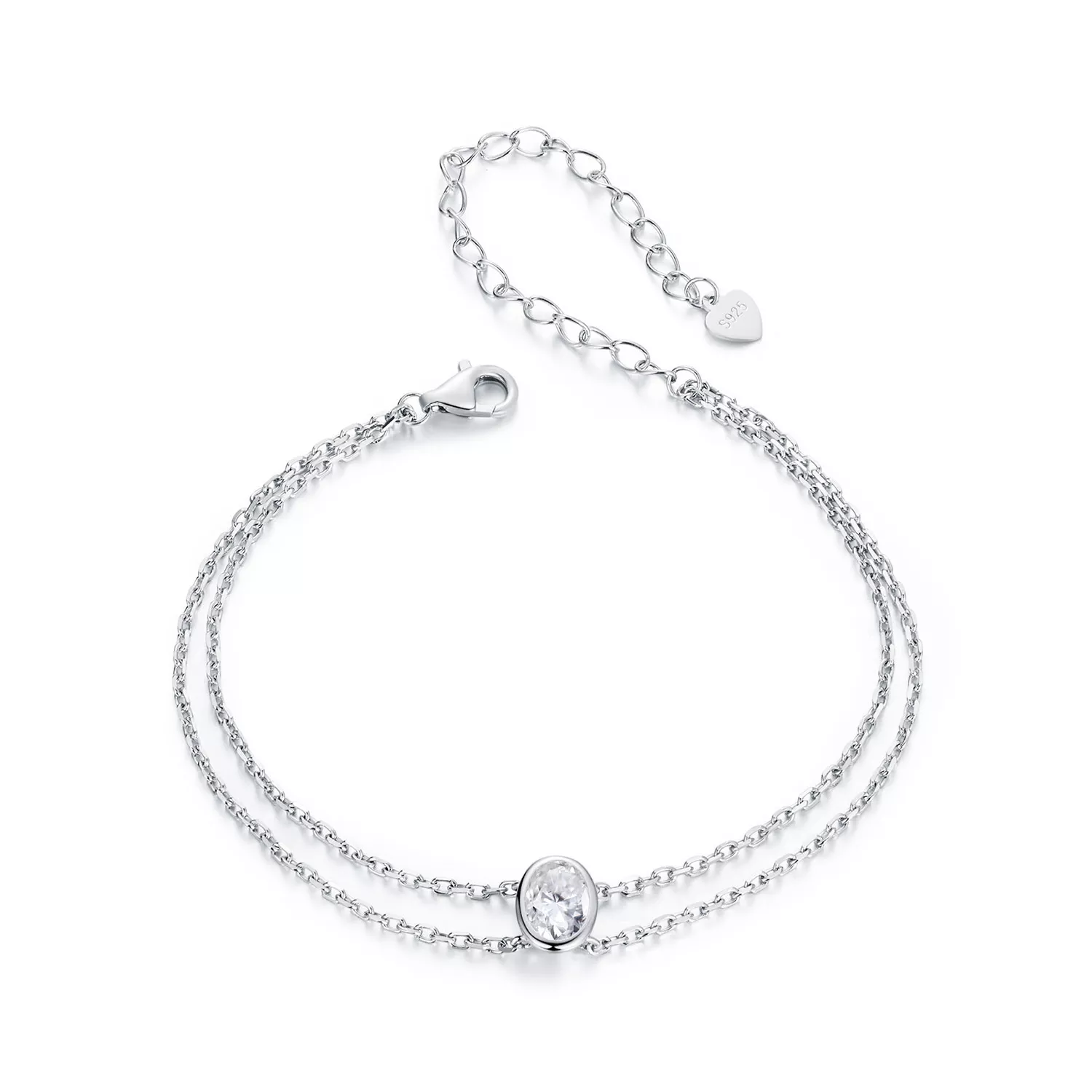 pulsera de moissanita de doble capa de 1 ct estilo pandora un certificado msb012