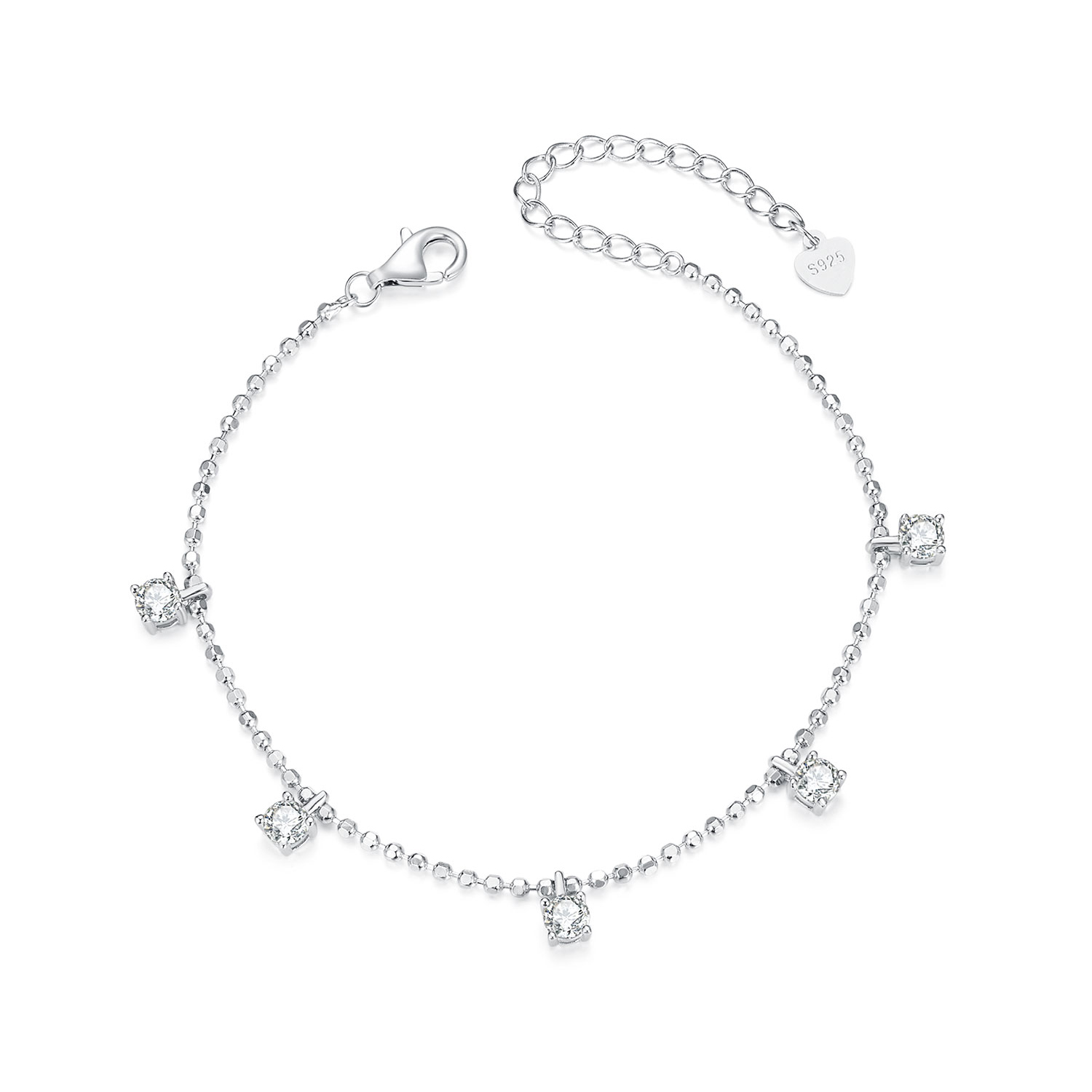 pulsera fina con circonitas brillantes estilo pandora bsb156