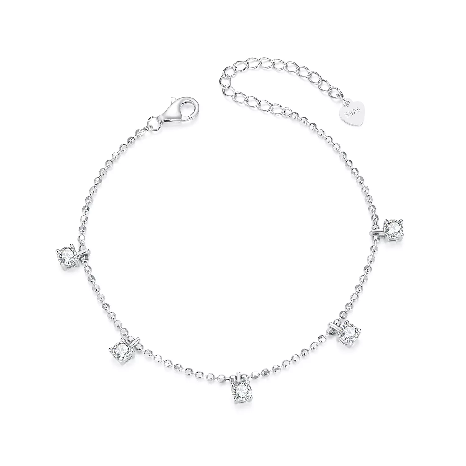 pulsera fina con circonitas brillantes estilo pandora bsb156