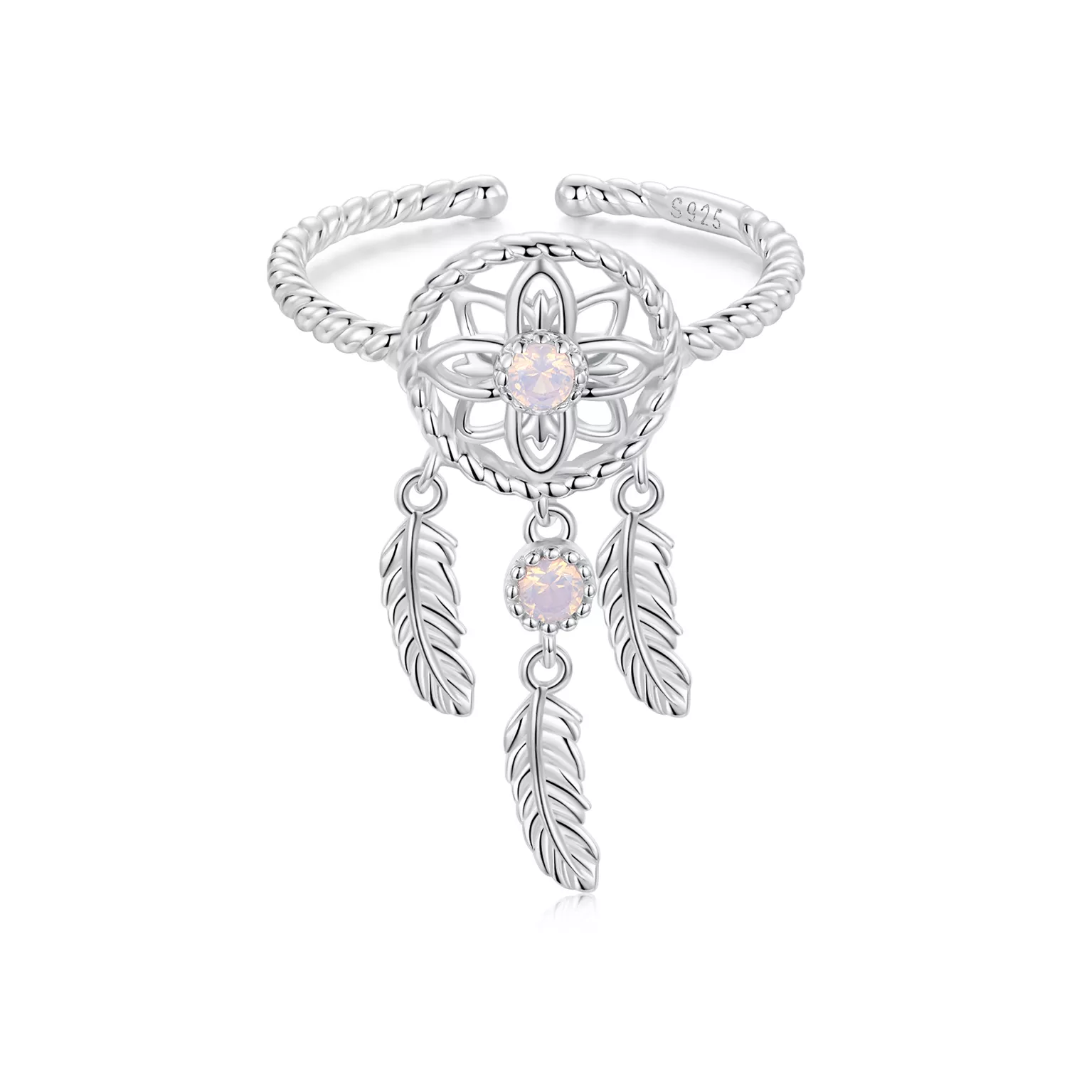 anillo abierto atrapasueños estilo pandora scr1022 e
