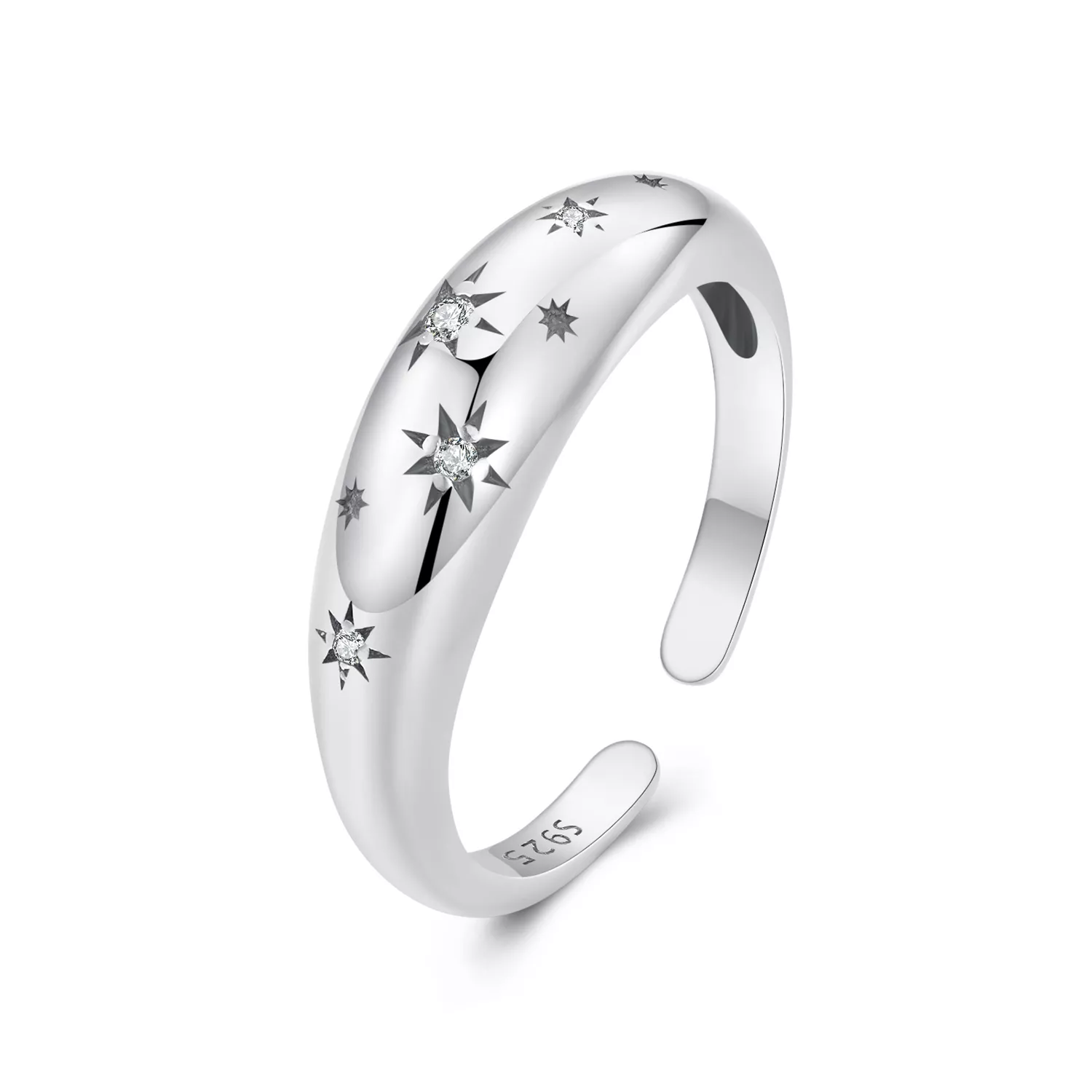 anillo abierto con estrella estilo pandora bsr547 e
