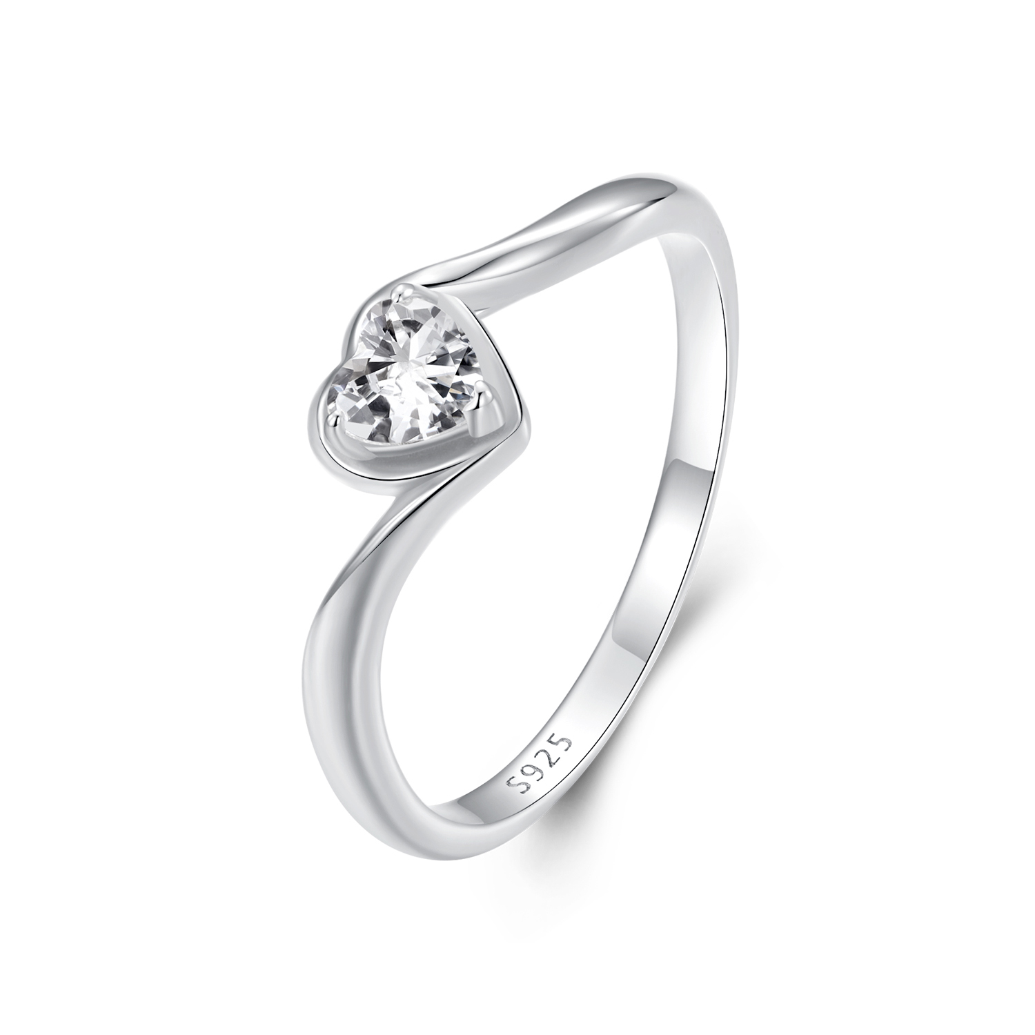 anillo de moissanita con diseño de amor exquisito estilo pandora un certificado msr047