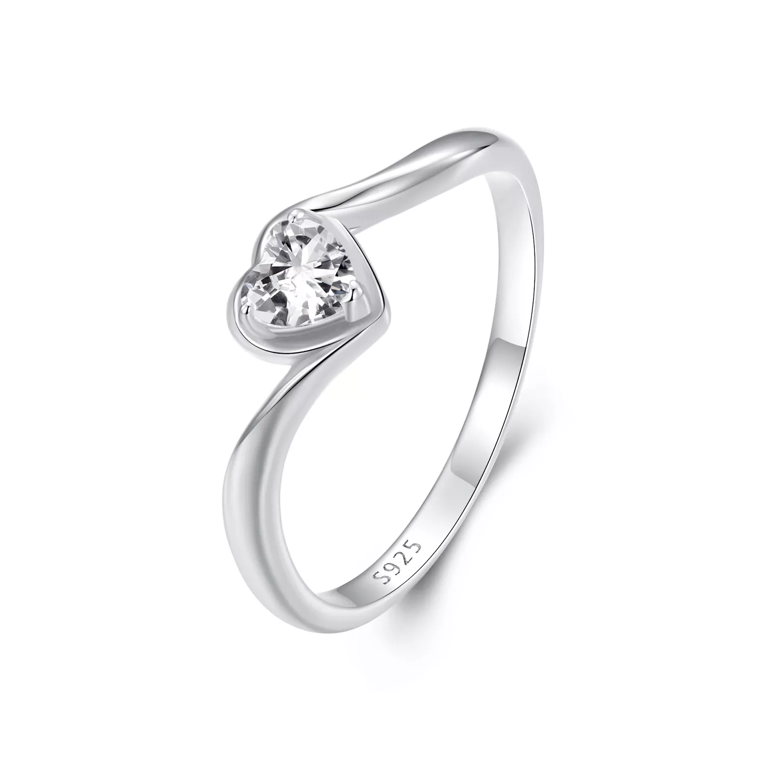 anillo de moissanita con diseño de amor exquisito estilo pandora un certificado msr047