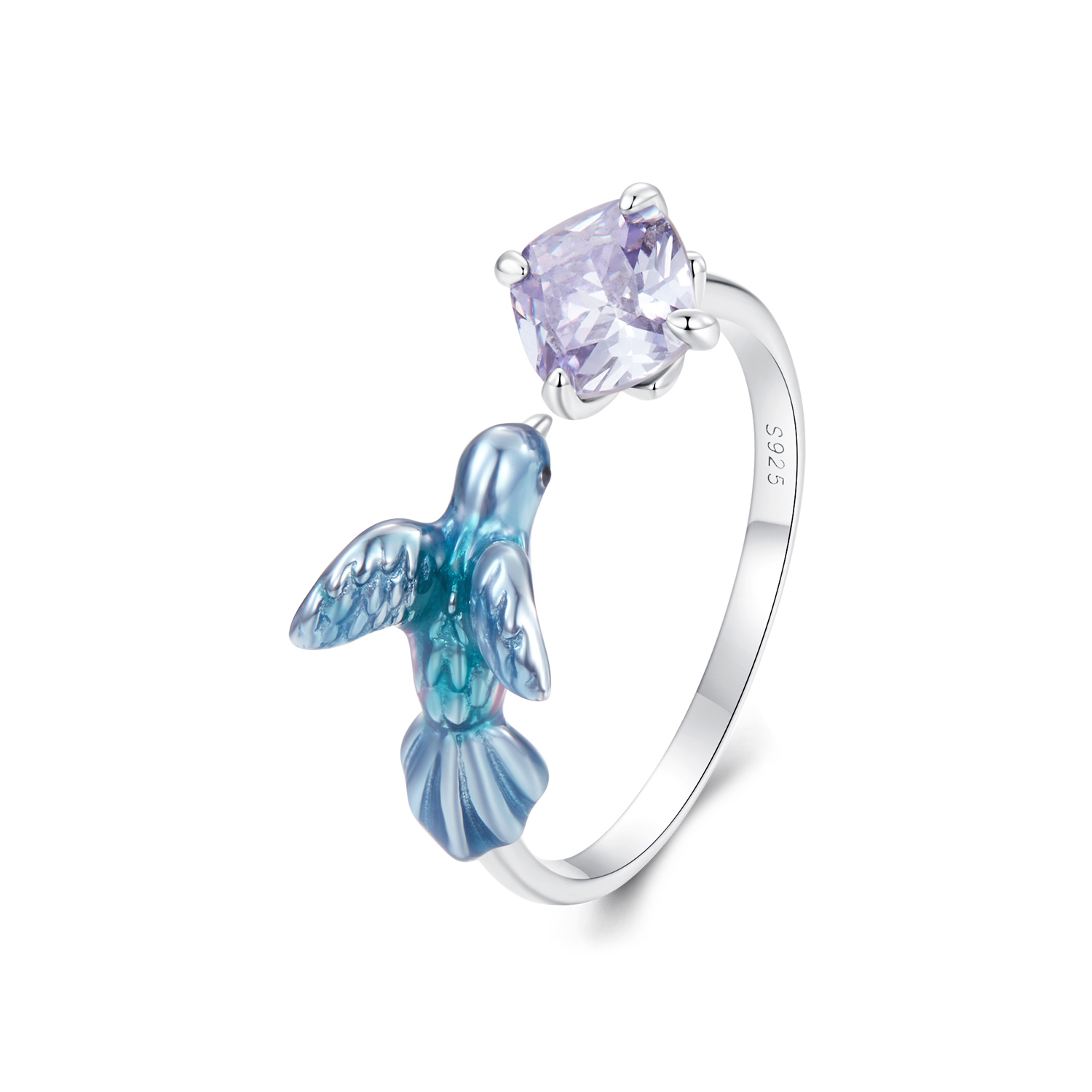 anillo de pétalos de martín pescador estilo pandora bsr540 e