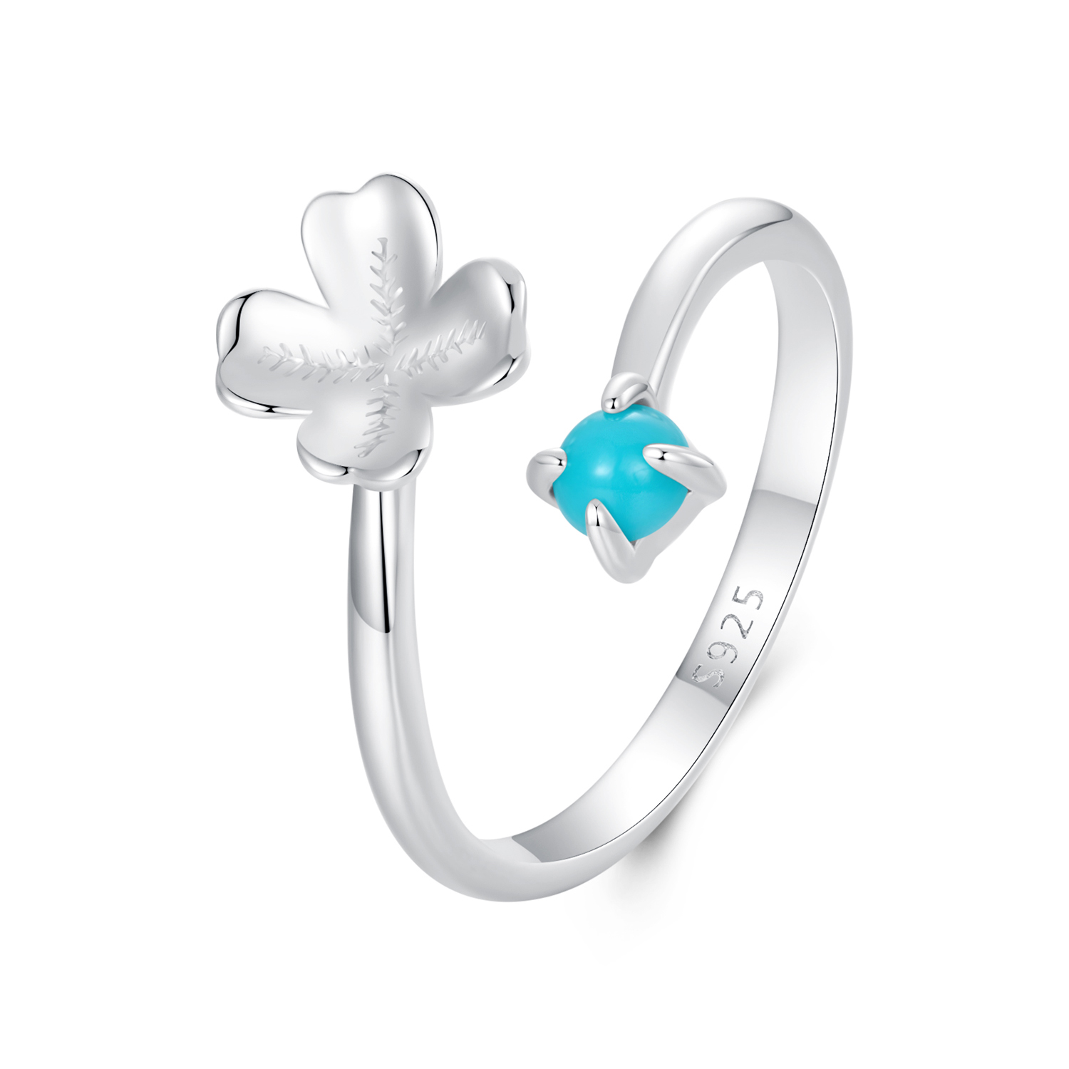 anillo de trébol de cuatro hojas estilo pandora scr1023 e