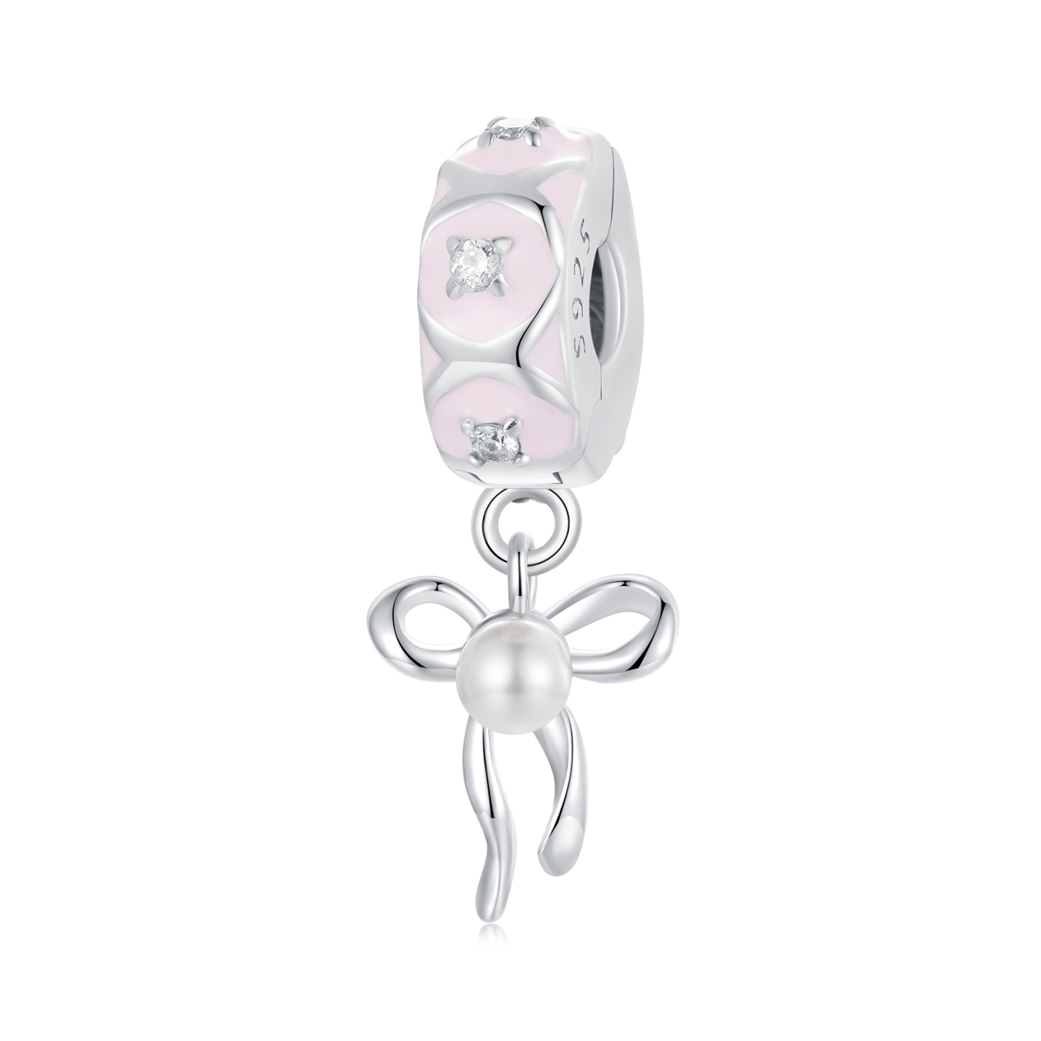 charm con hebilla de posicionamiento y lazo de ballet estilo pandora scc2763