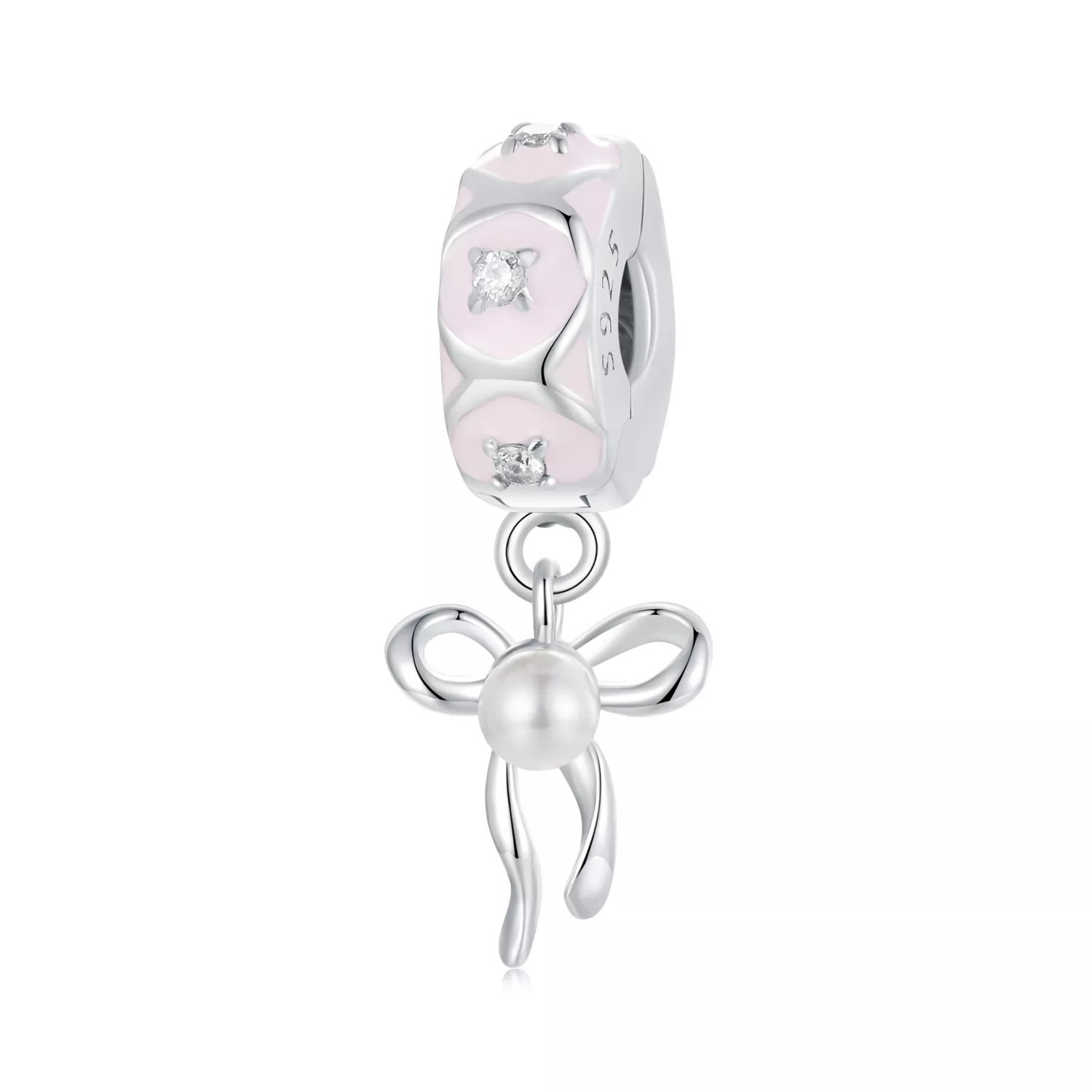 charm con hebilla de posicionamiento y lazo de ballet estilo pandora scc2763