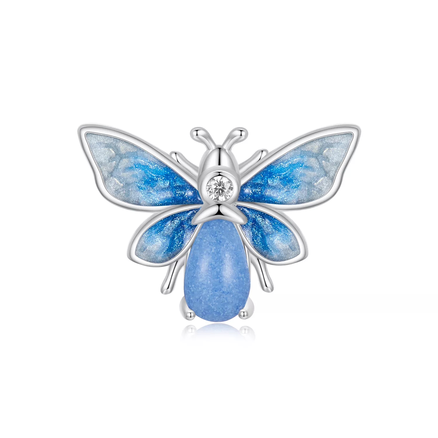 charm de abeja luminosa azul estilo pandora scc2734