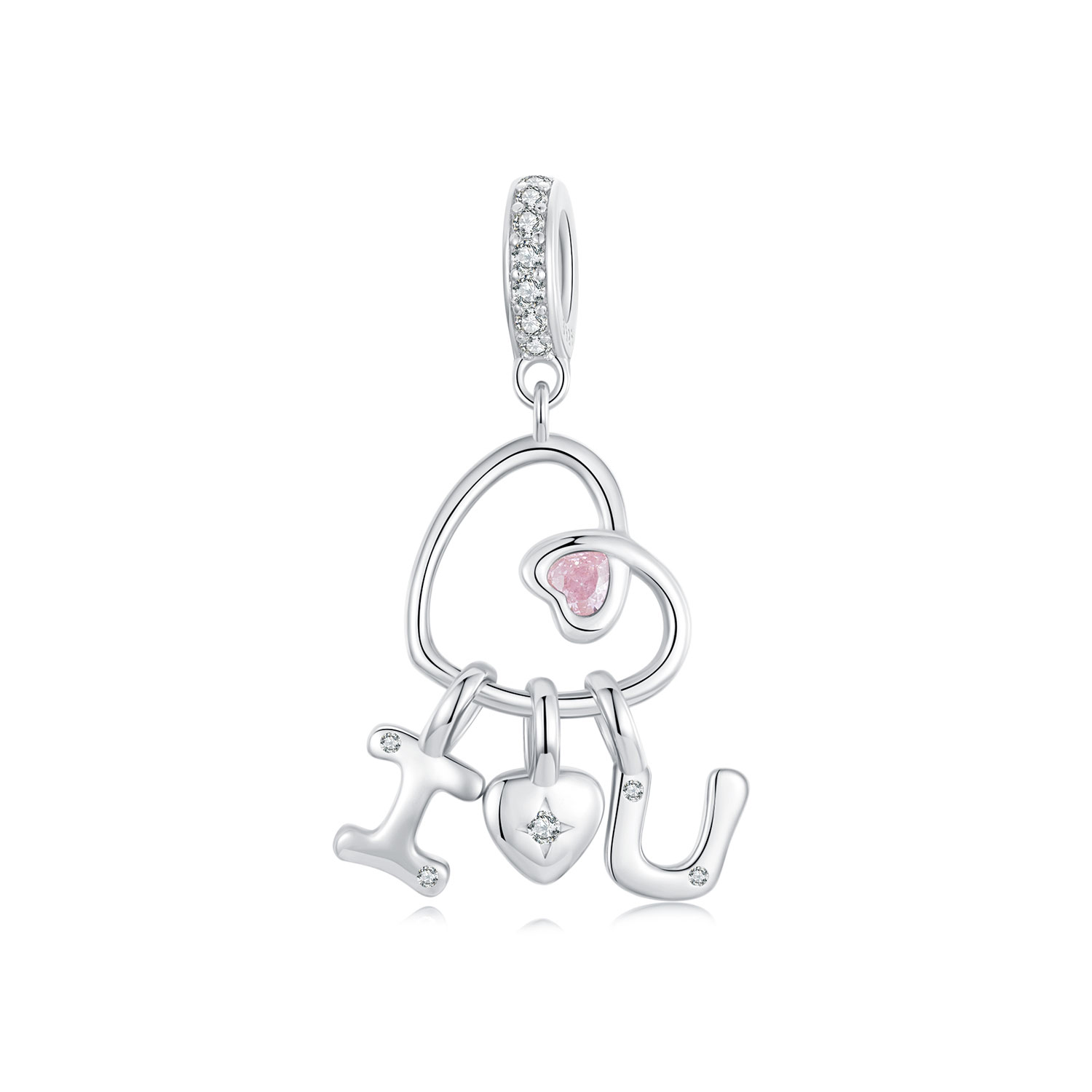 colgante con letra de amor de san valentín estilo pandora bsc972
