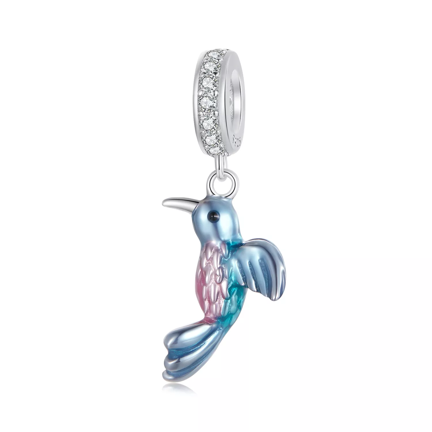 colgante estilo pandora con forma de martín pescador bsc1004