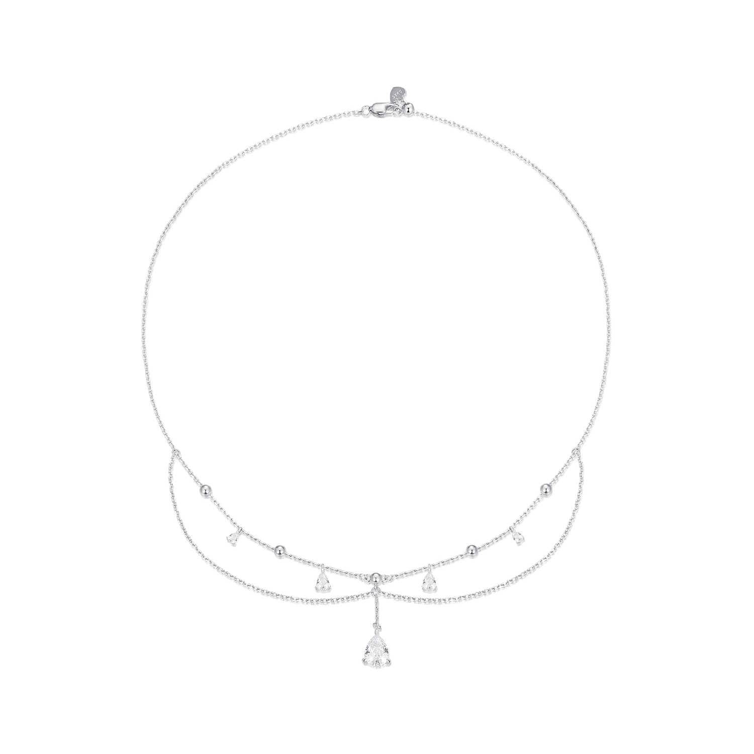 collar con borlas y gotas de agua estilo pandora bsn383