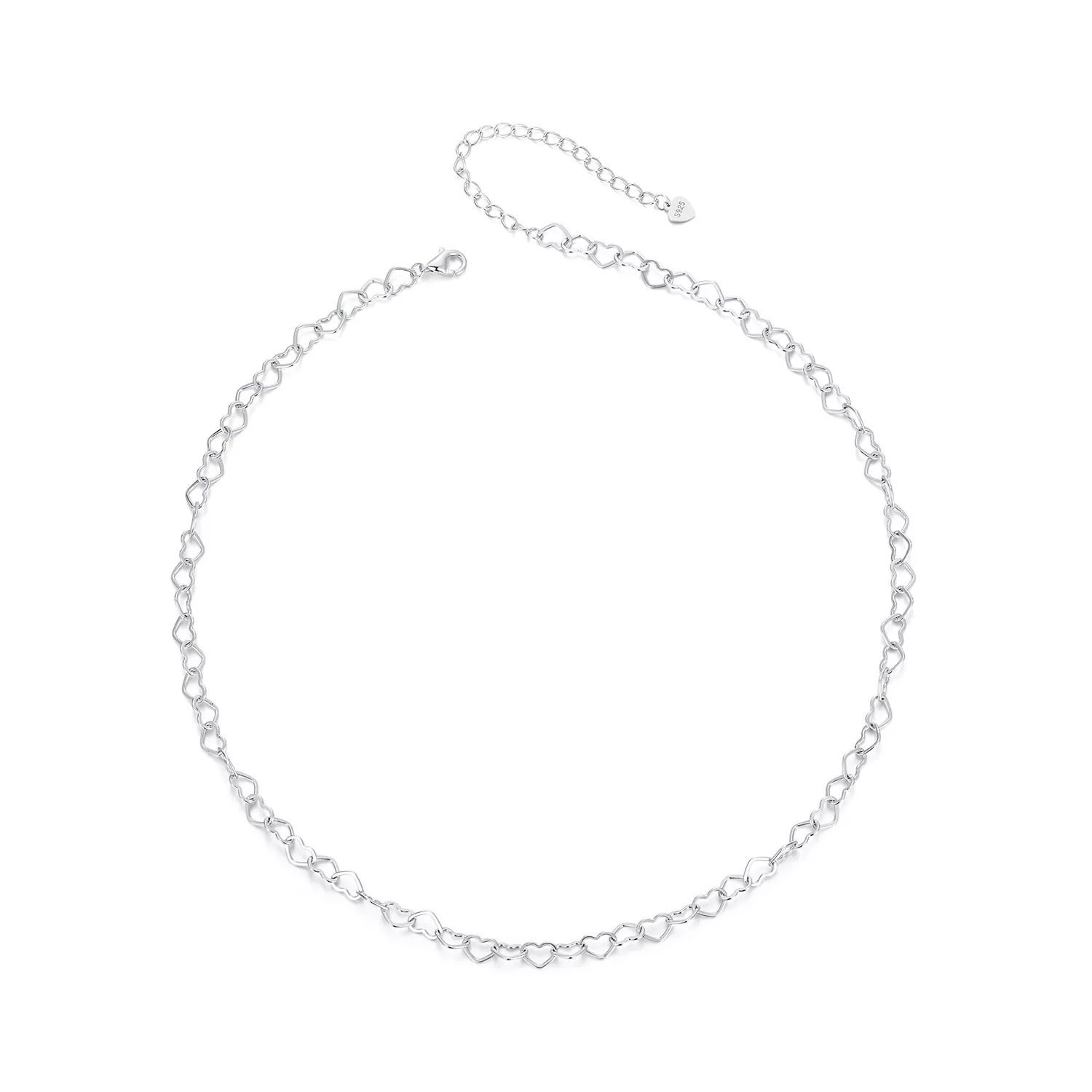 collar con cadena de corazón estilo pandora bsa005