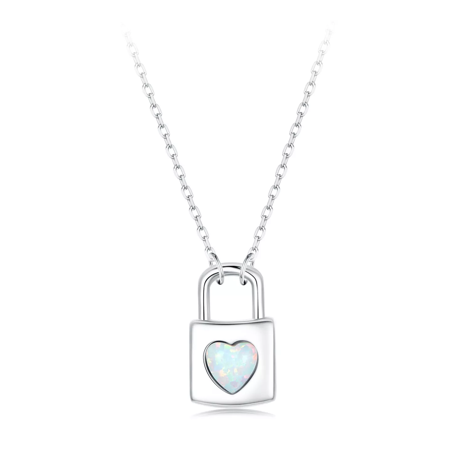 collar con candado de corazón estilo pandora bsn377