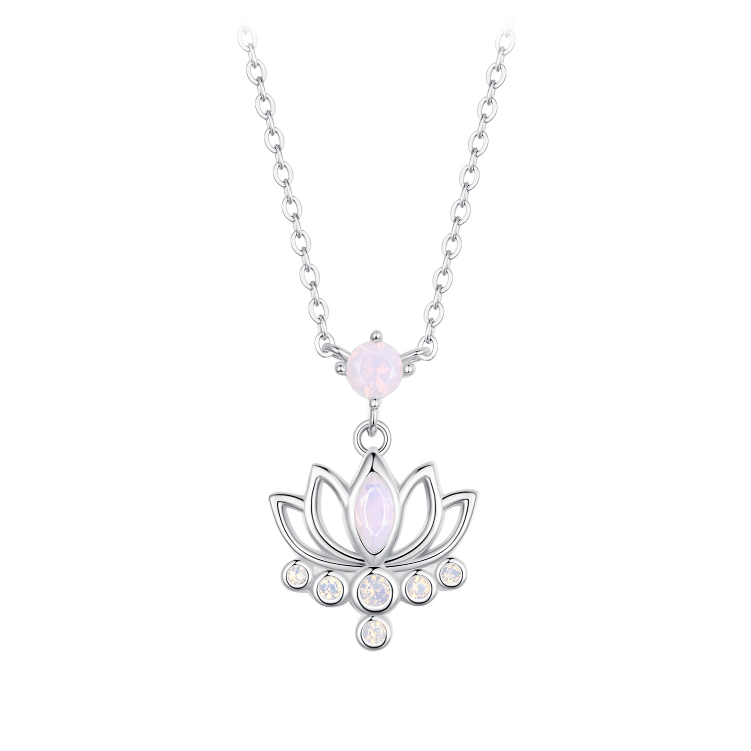 collar con flor de loto estilo pandora scn520