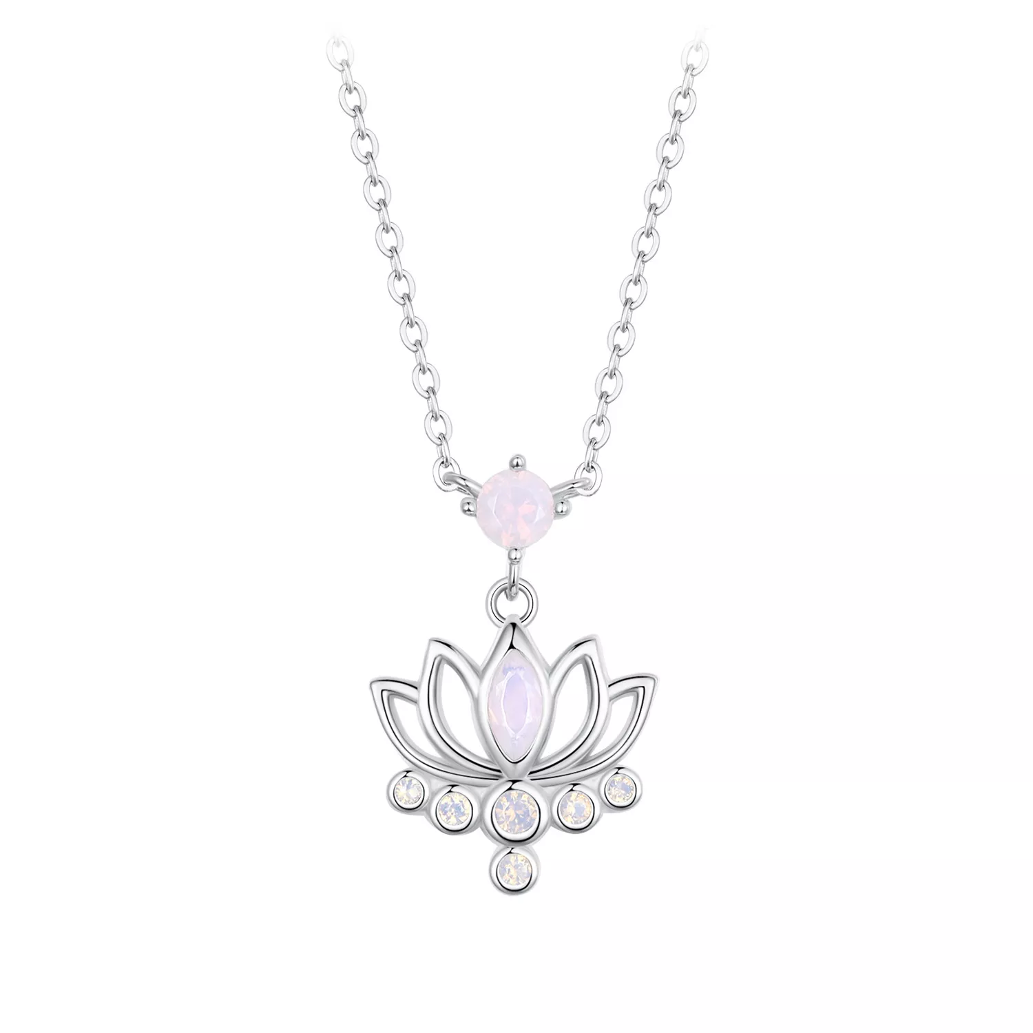 collar con flor de loto estilo pandora scn520