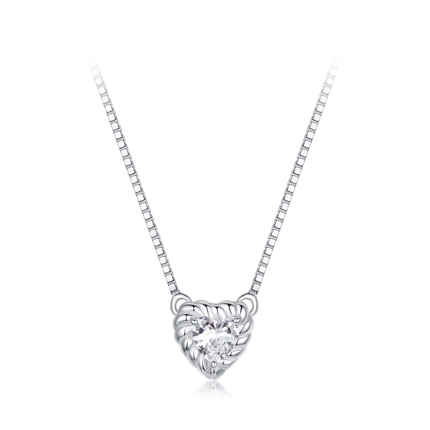 collar de moissanita en forma de corazón con estilo pandora un certificado msn032